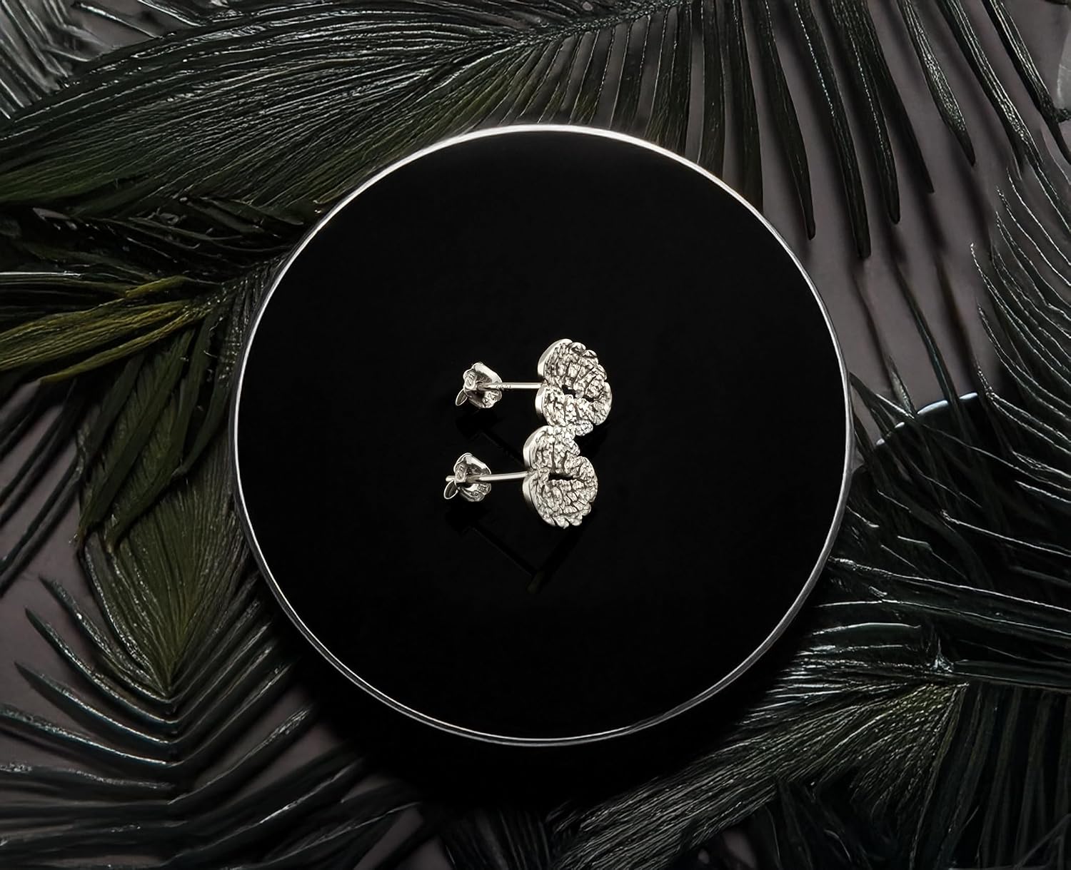 Detalle 1 de Ohrringe aus 925 Silber mit Blatt Motiv