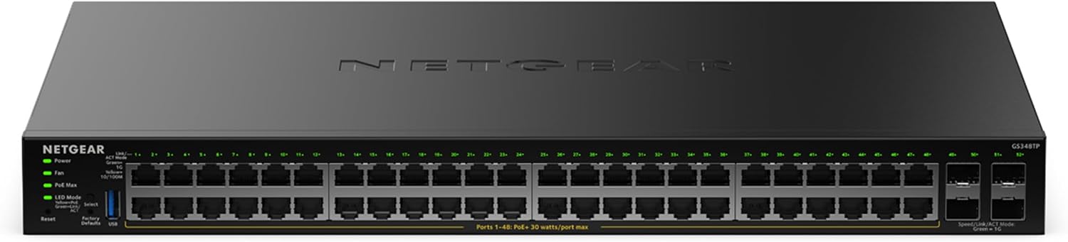NETGEAR S350 GS348TPv2 Switch PoE+ 52 ports