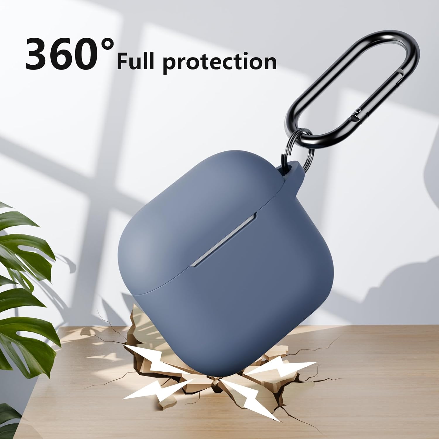 Thumbnail 4 de KOKOKA Case Cover for AirPods 4th Gen (2024) with Cleaner Kit – Soft Silicone Protection in Gray Blue