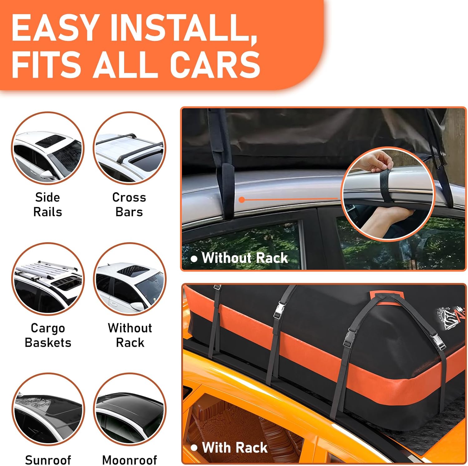 Detalle de Asinking 21 Cubic Feet Car Rooftop Cargo Carrier Bag