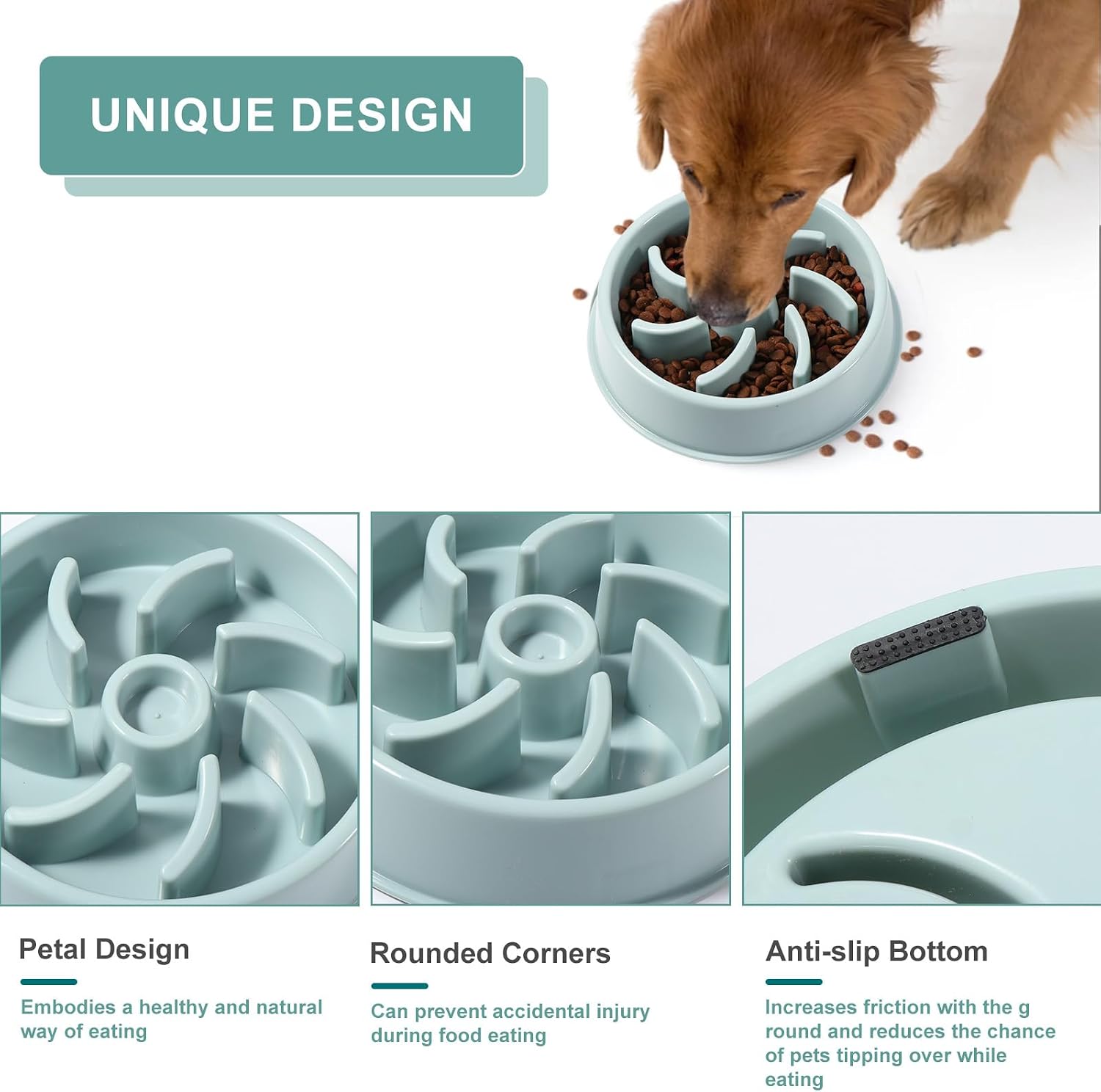 Detalle de Vinabo Slow Feeder Dog Bowl 4 cups