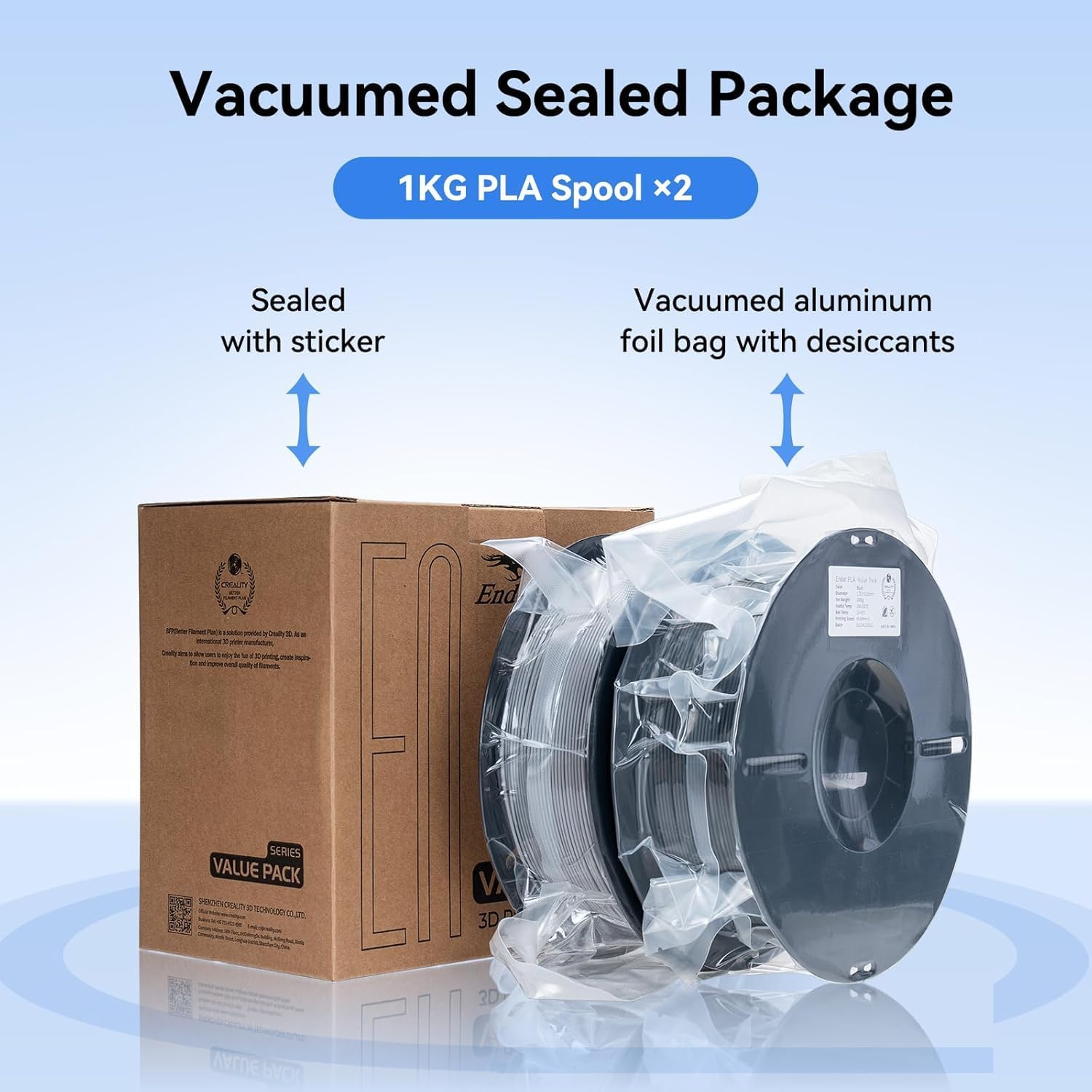 Thumbnail 5 de Creality Ender PLA Filament 1,75mm (Schwarz & Weiß) – 4er-Pack je 1 kg, Präzise + Verfugungsfrei