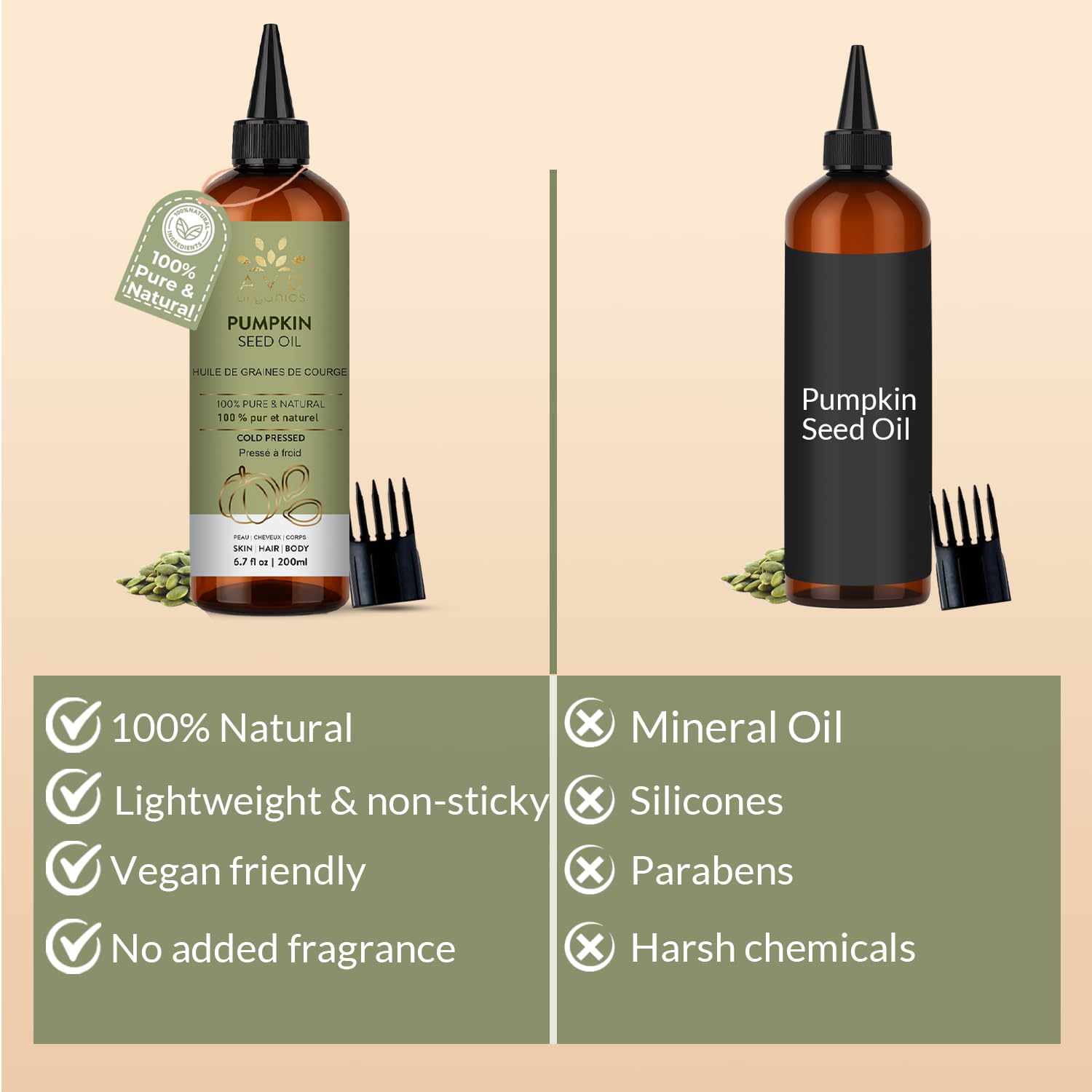 Thumbnail 6 de AVD Organics Pumpkin Seed Oil for Hair, 200 mL, 100% Pure Cold-Pressed