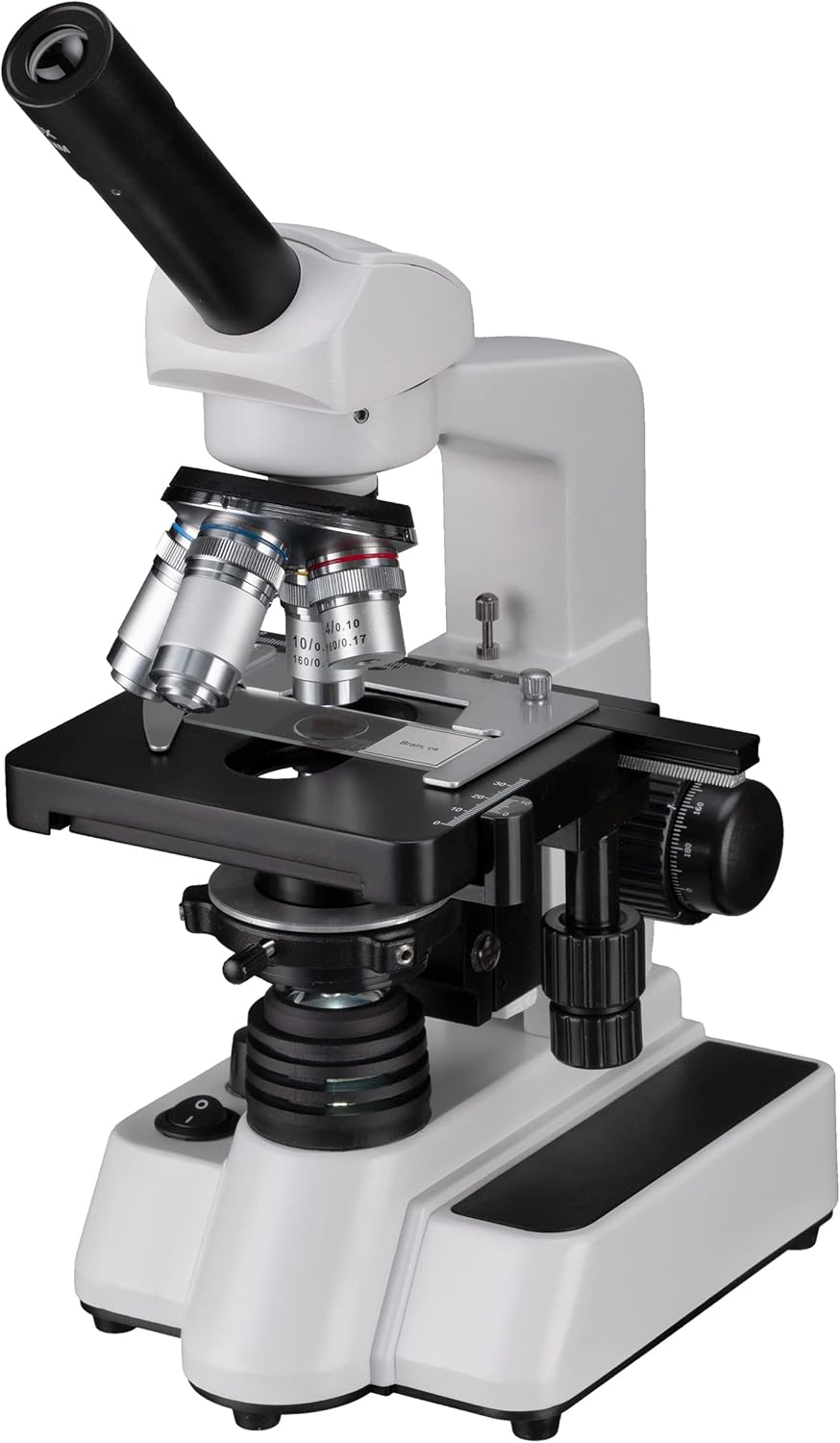 Detalle 2 de Bresser Erudit DLX Monokulares Durchlicht-Mikroskop 40x–1000x mit Kreuztisch und Abbe-Kondensor