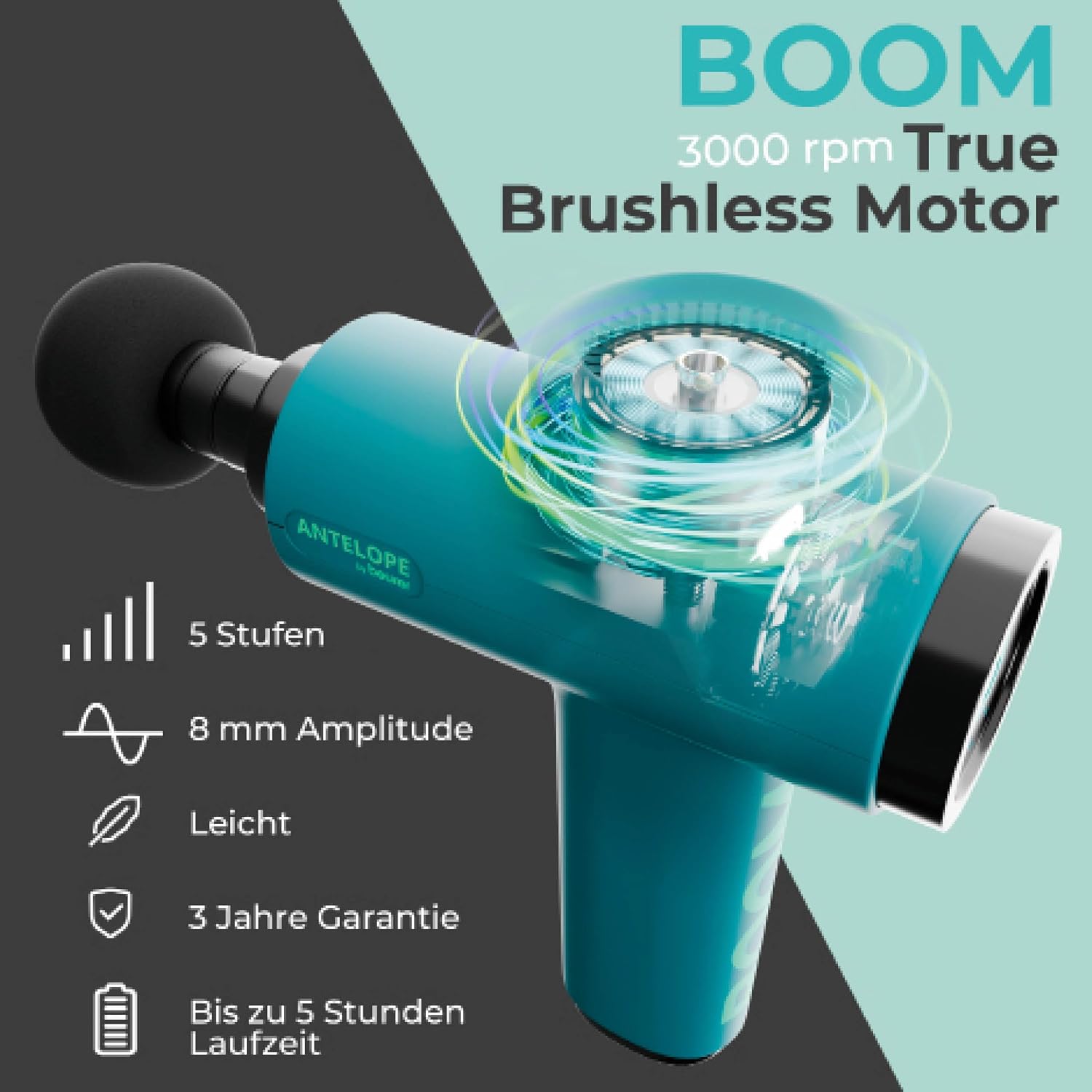 Detalle 1 de Beurer Antelope BOOM Massagepistole 5 Stufen đ