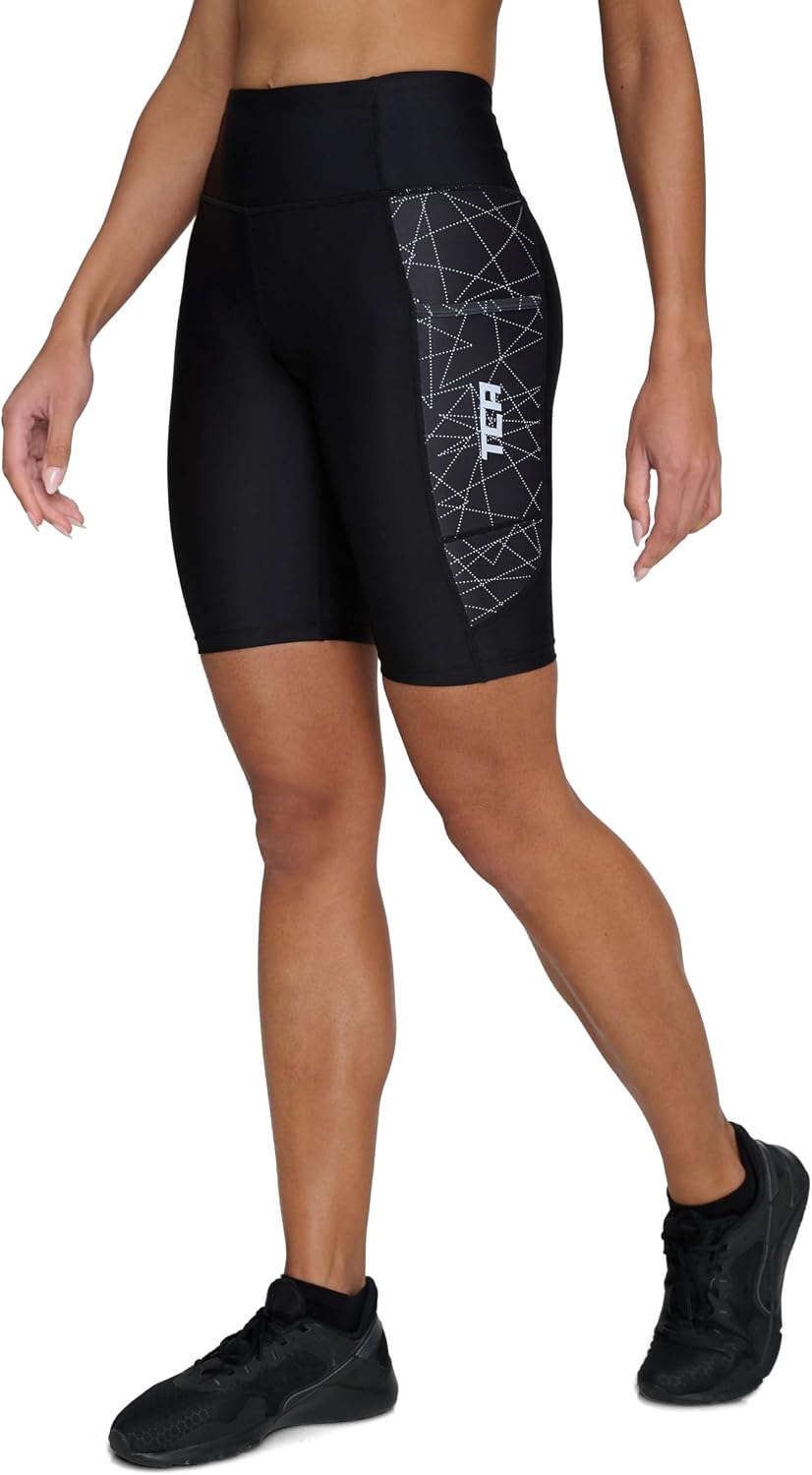 Detalle de TCA Leggings da Ciclismo 3/4 Imbottiti per Donne – Vita alta, design traspirante con tasche antiscivolo