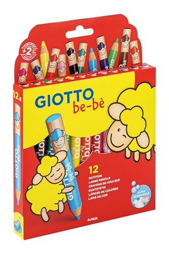 Detalle de GIOTTO be-bè Matitoni Super Lavabili, Mina Gigante Ø 7 mm, 12pz – colori assortiti