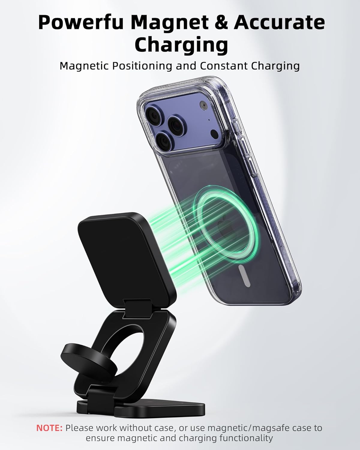 Thumbnail 6 de KU XIU X55 Turbo Qi2.2 25W: Stazione di Ricarica Wireless 3 in 1 pieghevole con MagSafe