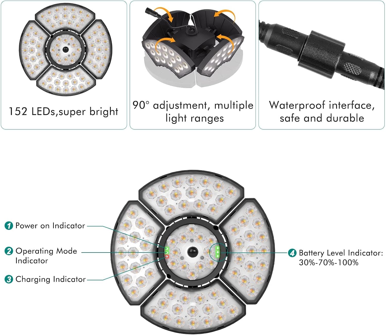 Thumbnail 6 de CLV SL-TY01 solar hanglamp met 152 leds, 2500 lumen en afstandsbediening