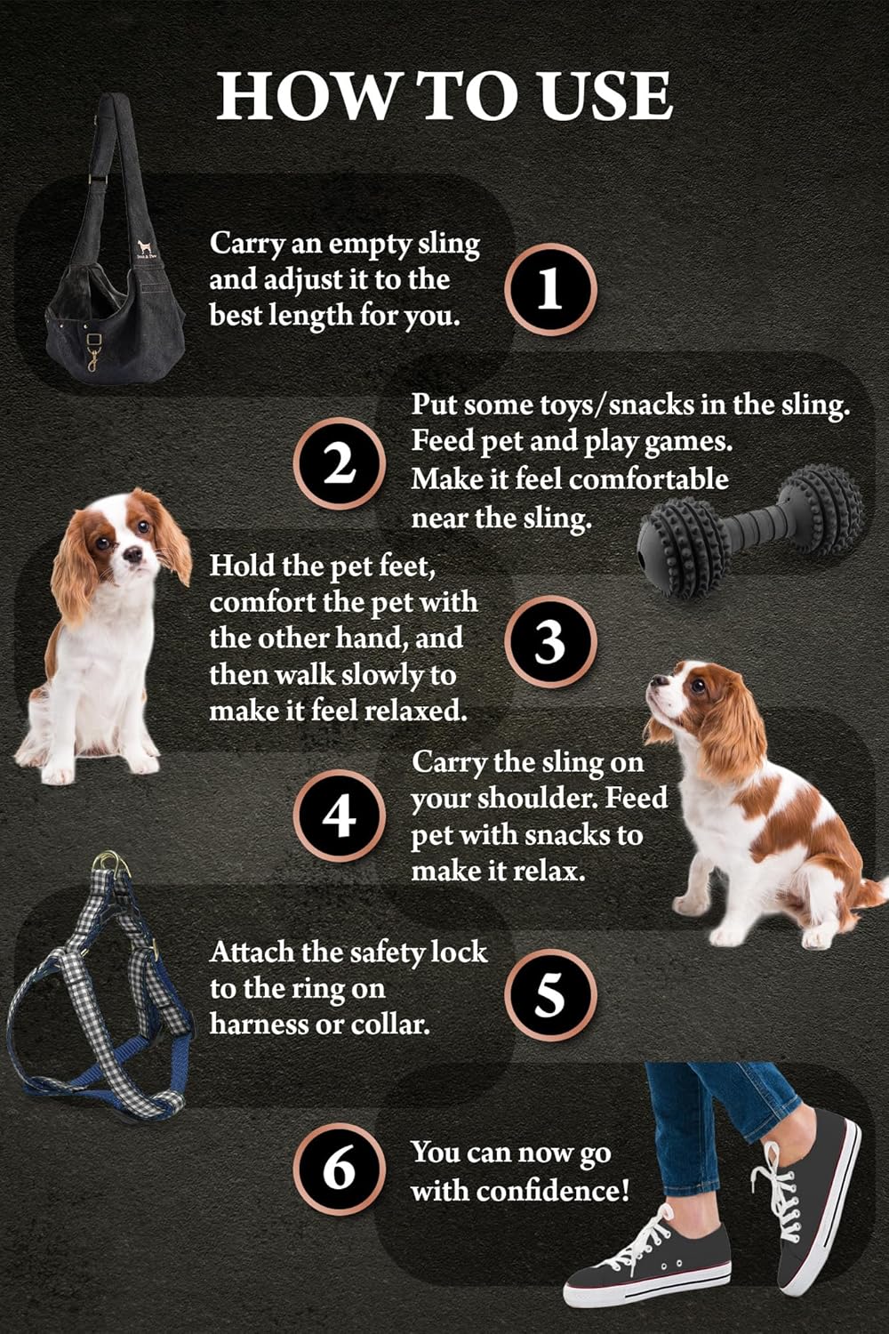 Thumbnail 5 de Noah & Paw Dog Sling Carrier (3–10lb) in Premium Denim with Adjustable Padded Strap