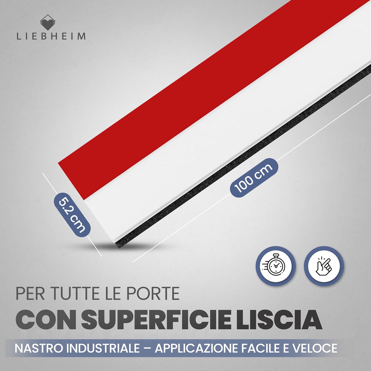 Thumbnail 3 de LIEBHEIM paraspifferi sottoporta e guarnizione porta (1 pezzo) bianco