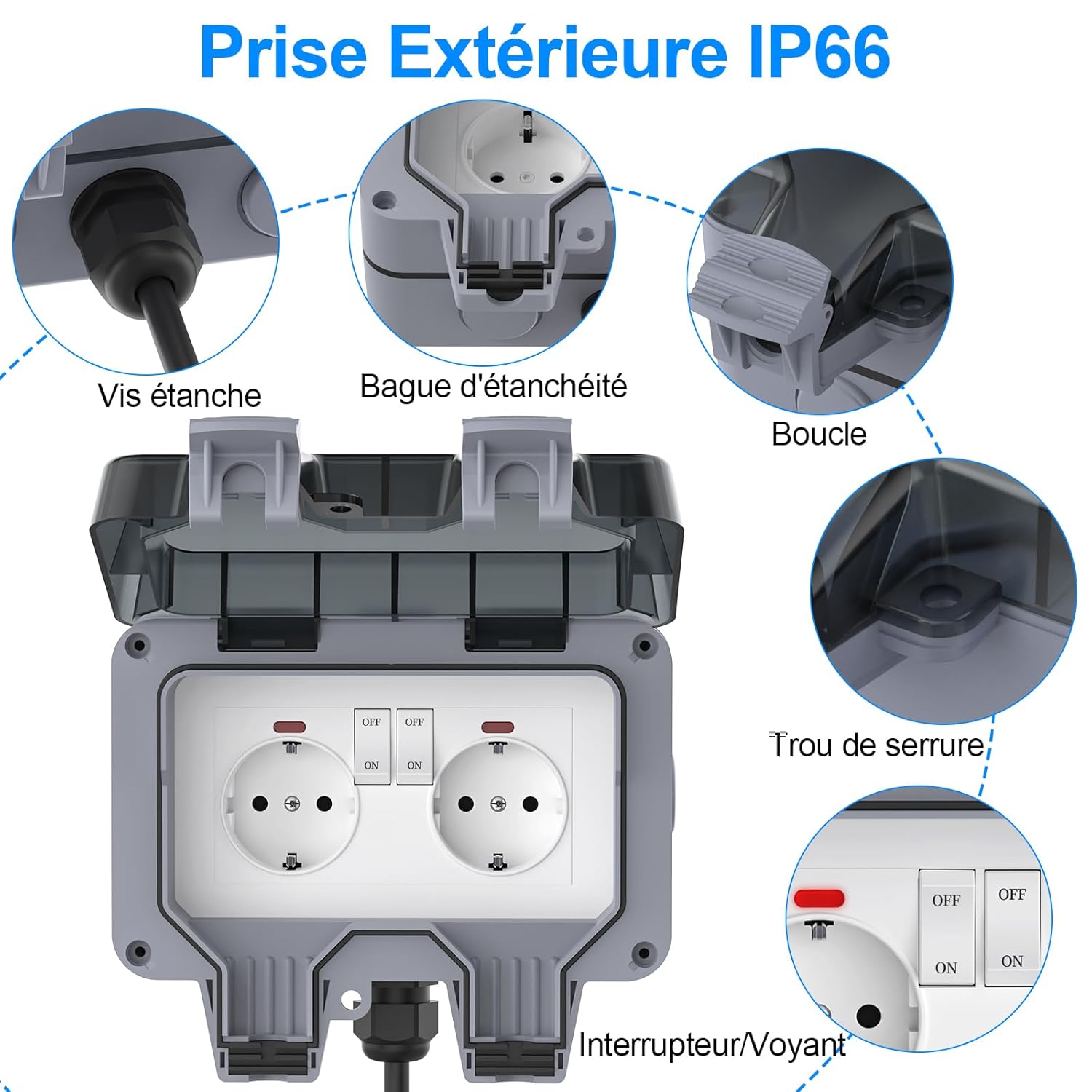 Thumbnail 4 de Beizkna Prise Extérieure Étanche IP66 3M