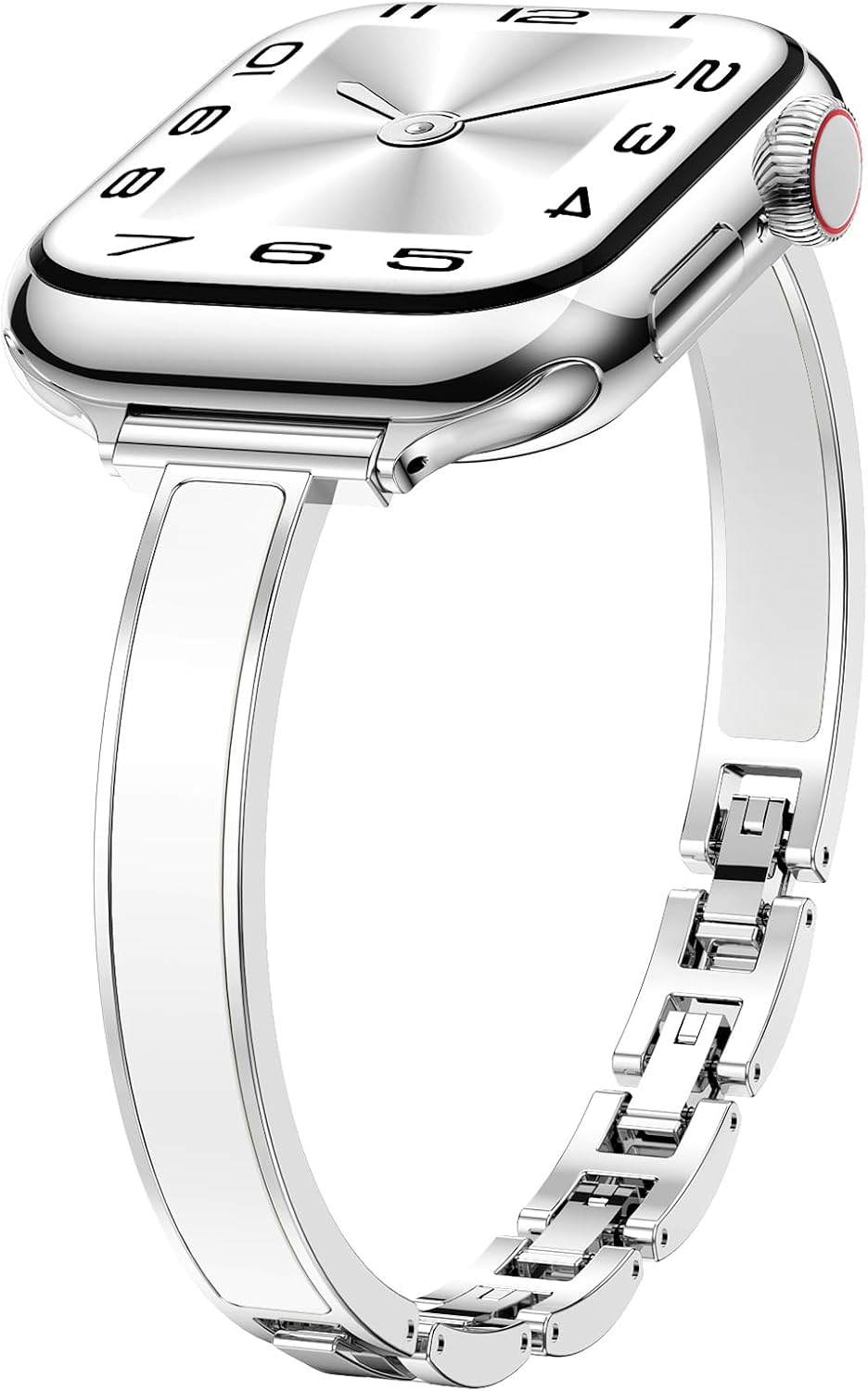 Thumbnail 6 de Mesime Slim Dressy Watch Band for Apple Watch: Jewelry-Style Metal + Silicone Strap for Women (38mm–49mm)