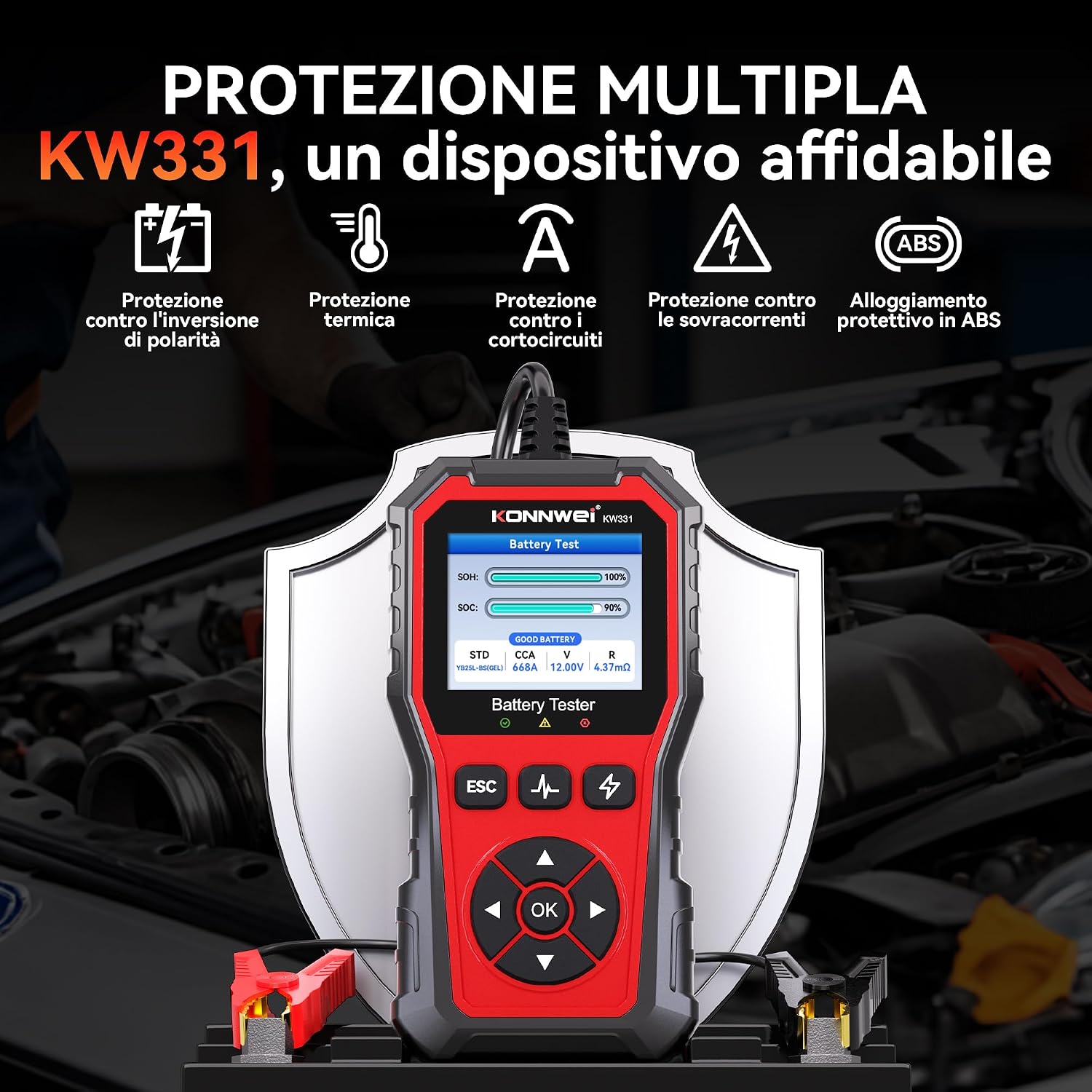 Thumbnail 5 de KONNWEI KW331 Tester per Batterie Auto 6/12/24V con stampa cloud