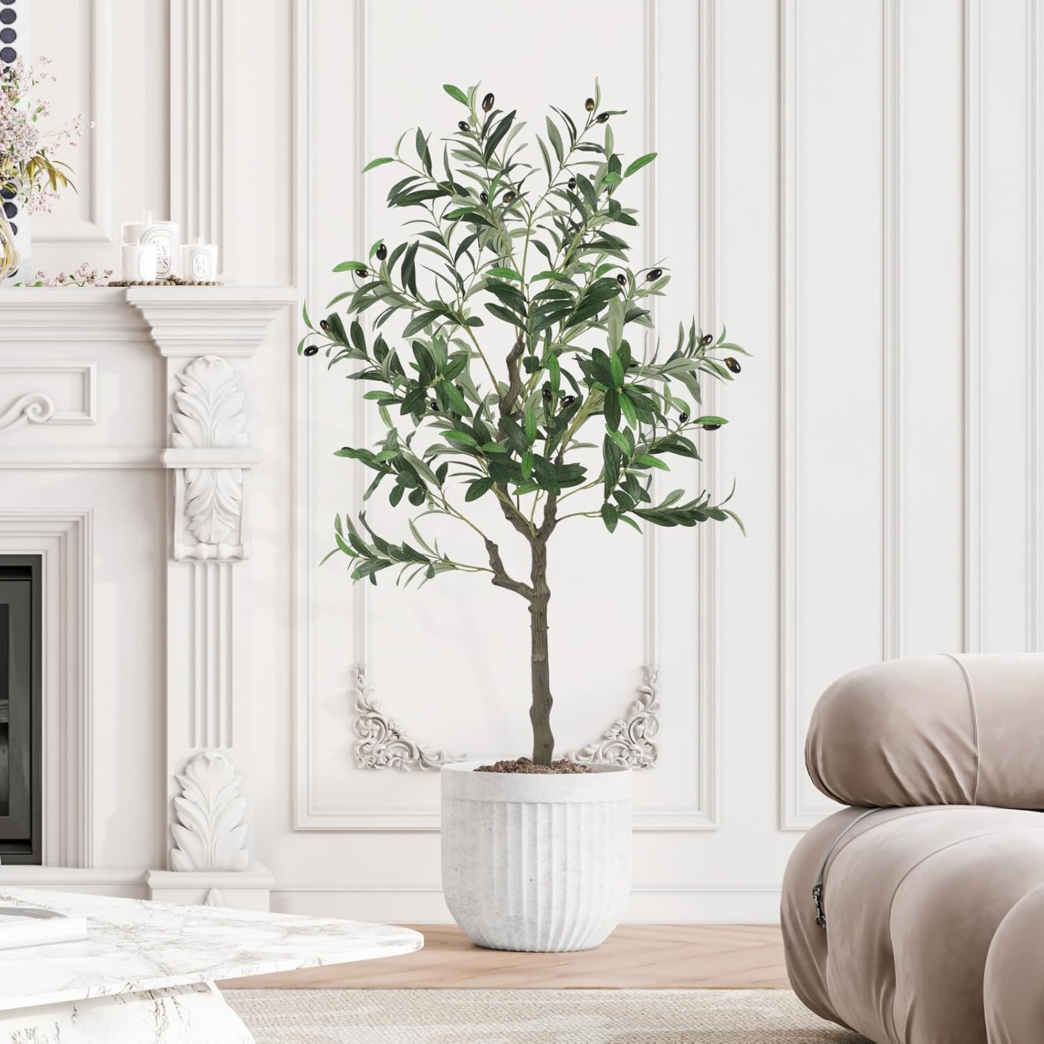 Detalle 1 de YOLEO 4FT Artificial Olive Tree, 120cm