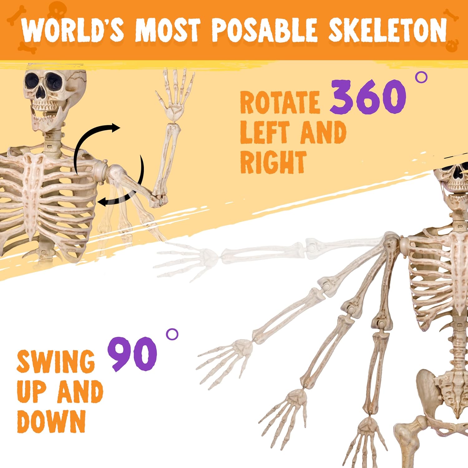 Detalle de JOYIN 5 FT Life-Size Halloween Skeleton Decor with Posable Joints