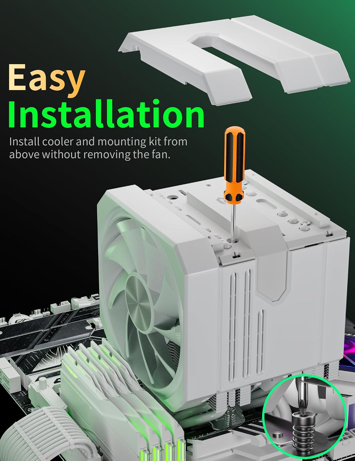 Detalle 2 de UpHere Gaming up2T6 White CPU Air Cooler