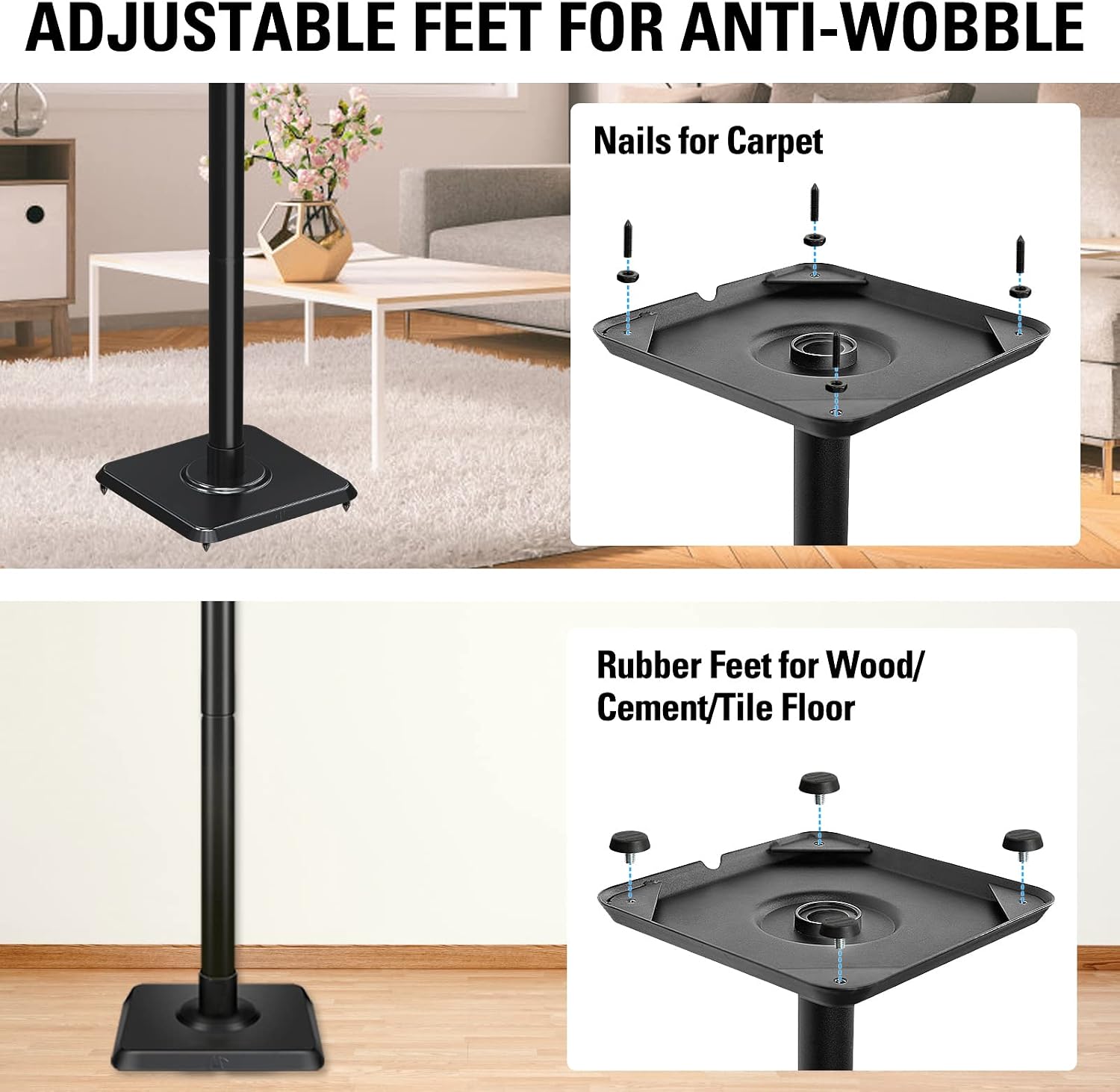 Detalle de Mounting Dream verstelbare luidsprekerhouders, set van 2, tot 5 kg