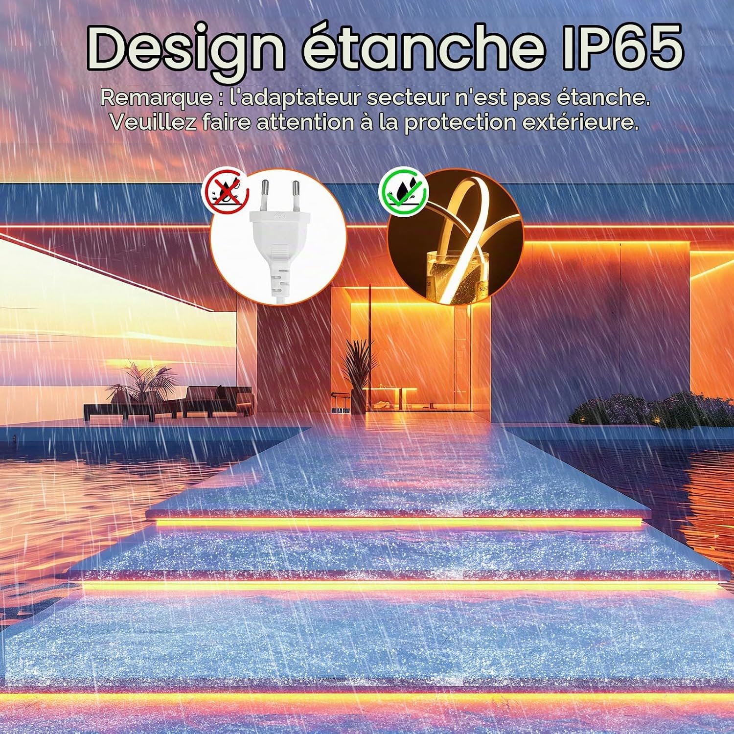 Detalle de SUCIKORIO D756-5m-Len neon-ledstrip voor buiten, 5 m, IP65, koud wit