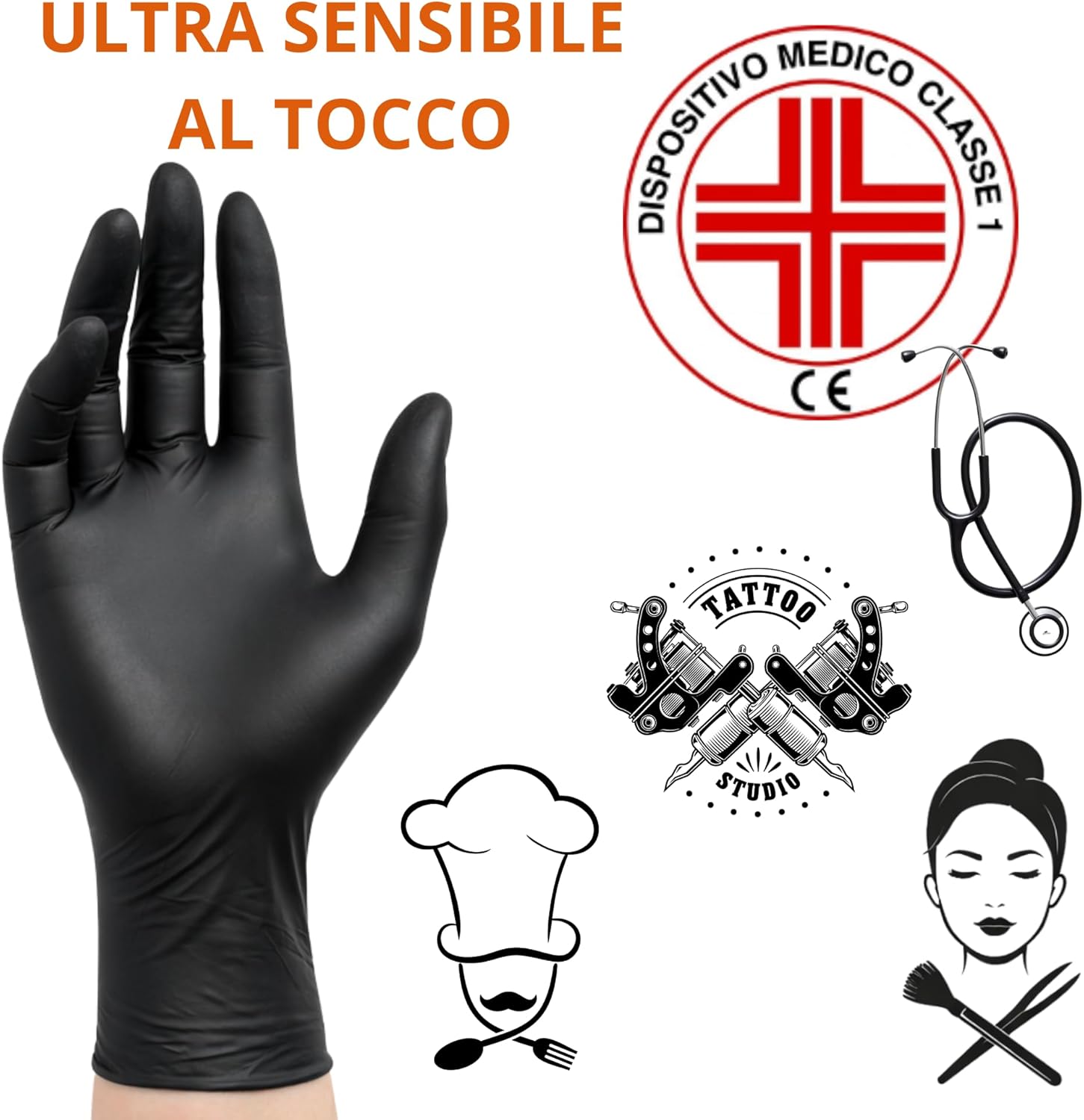 Detalle 2 de Guanti nitrile Medical 100 neri M
