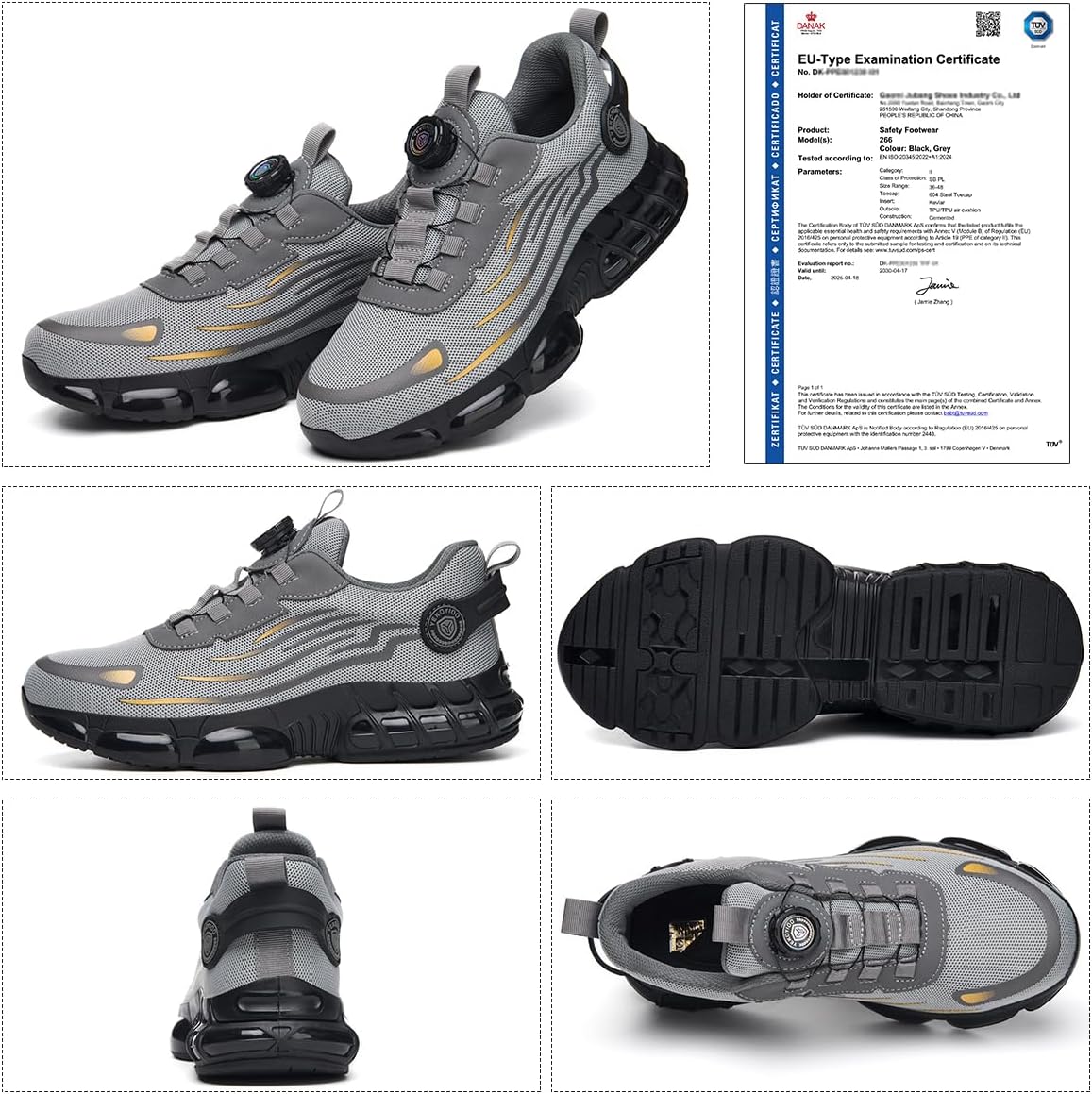 Thumbnail 5 de YEKOYIOO Chaussures de sécurité homme/femme – Basket de sécurité légère, respirante et antidérapante avec embout acier (38–46 EU)