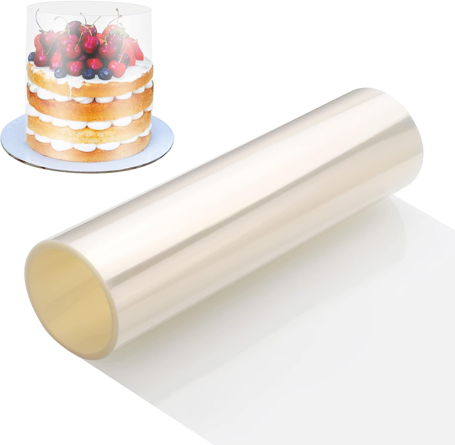 Detalle de Zocipro HBT-HK022 taartkraag van PET, 30 cm x 10 m, transparant