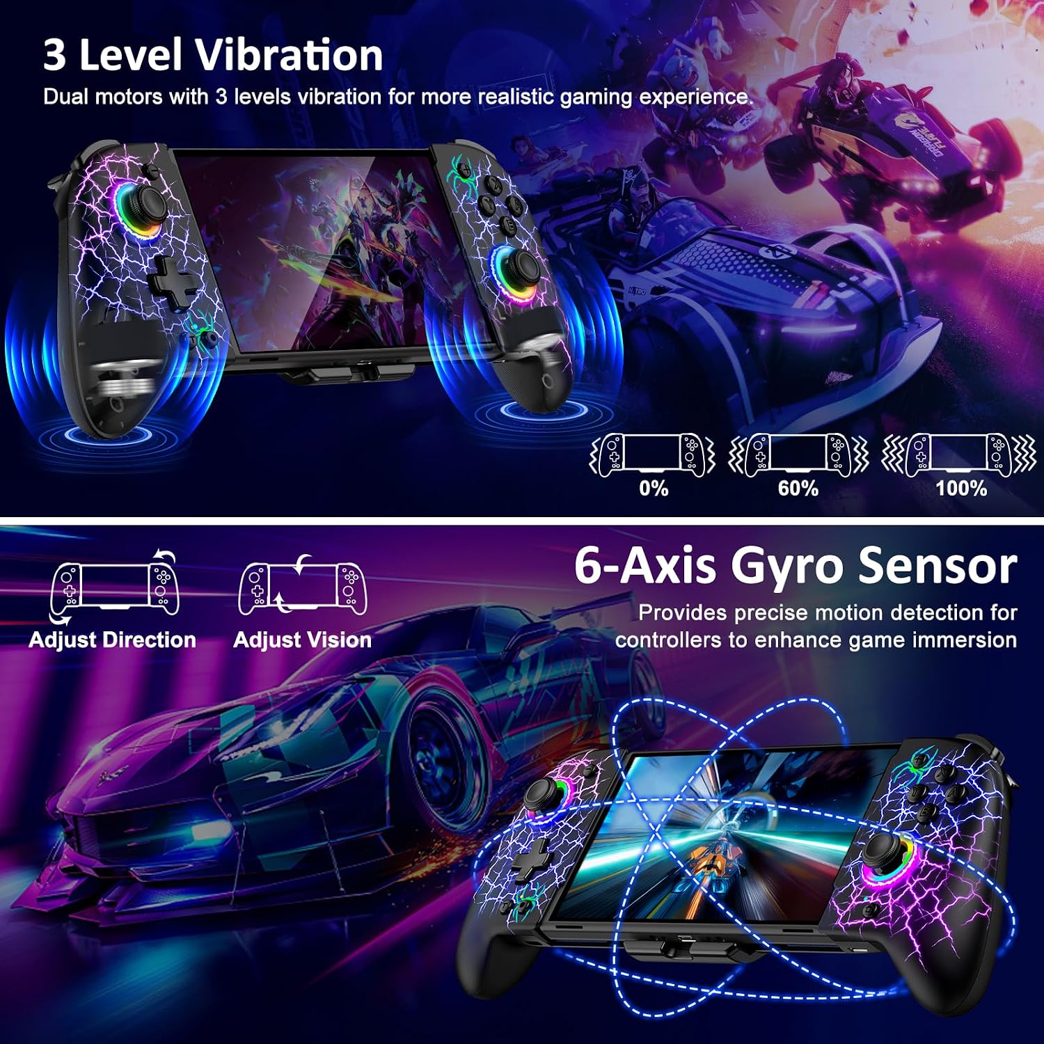 Detalle 2 de Coogamefly Switch Controller Wireless 1000 mAh