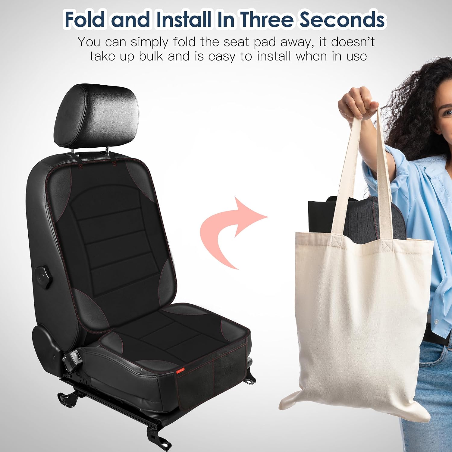 Detalle 2 de Sinvitron Seat Protector Under Baby Car Seat, 2-Pack with Mesh Pockets