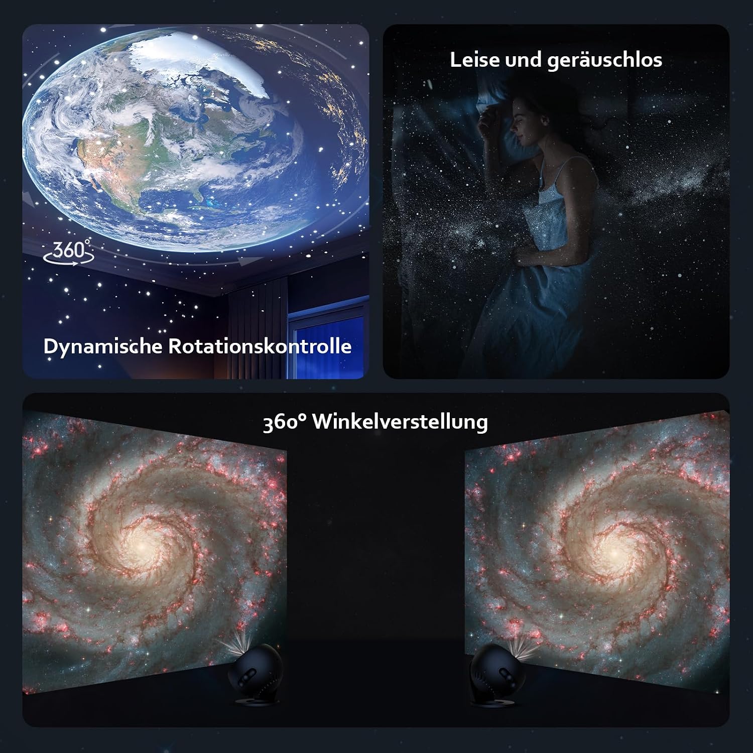 Thumbnail 4 de Ainael Sternenhimmel Projektor Galaxy Star Planetarium Weltraum 3 HD Glasscheiben
