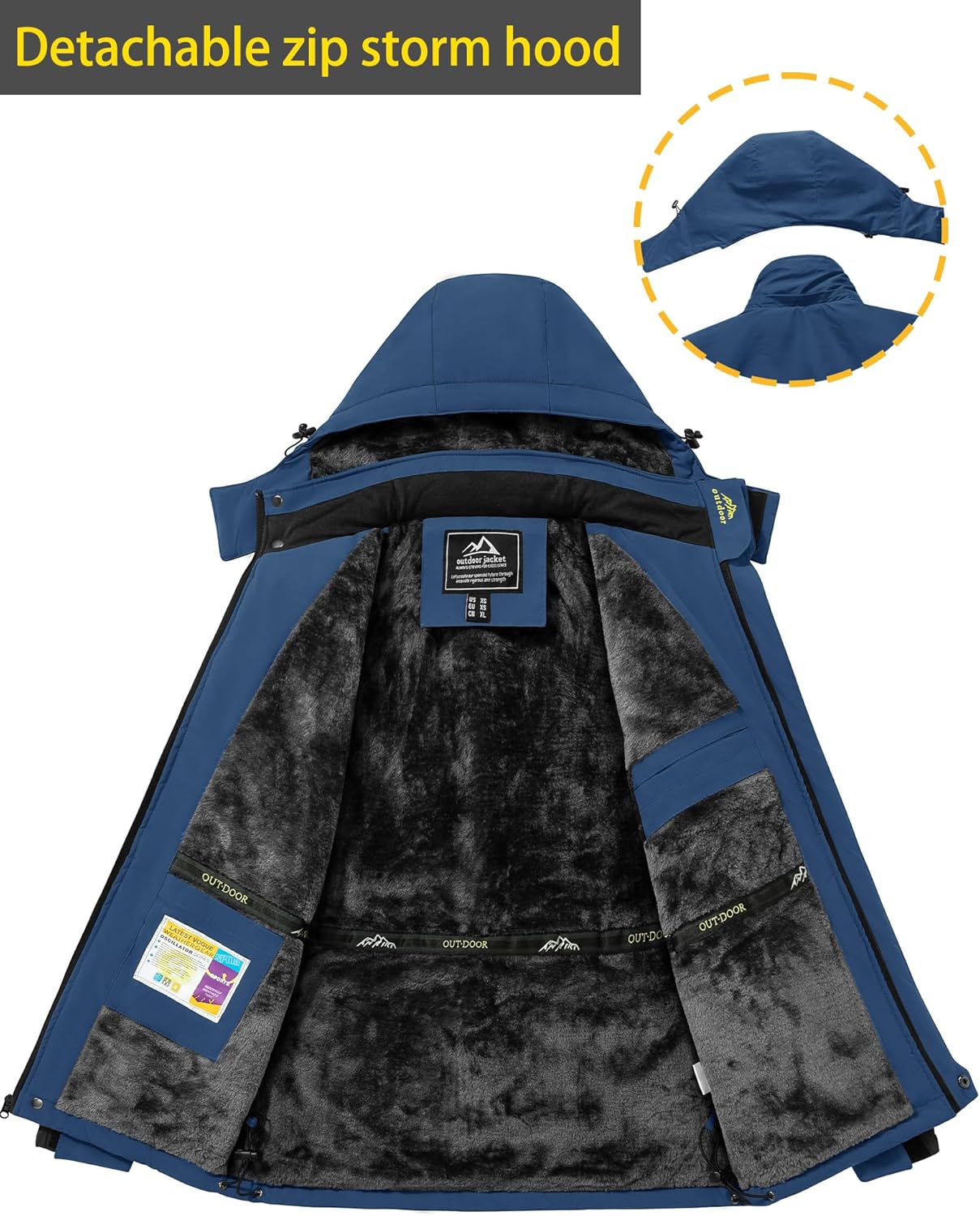 Detalle 2 de TACVASEN Men's Winter Ski Jacket Waterproof 1