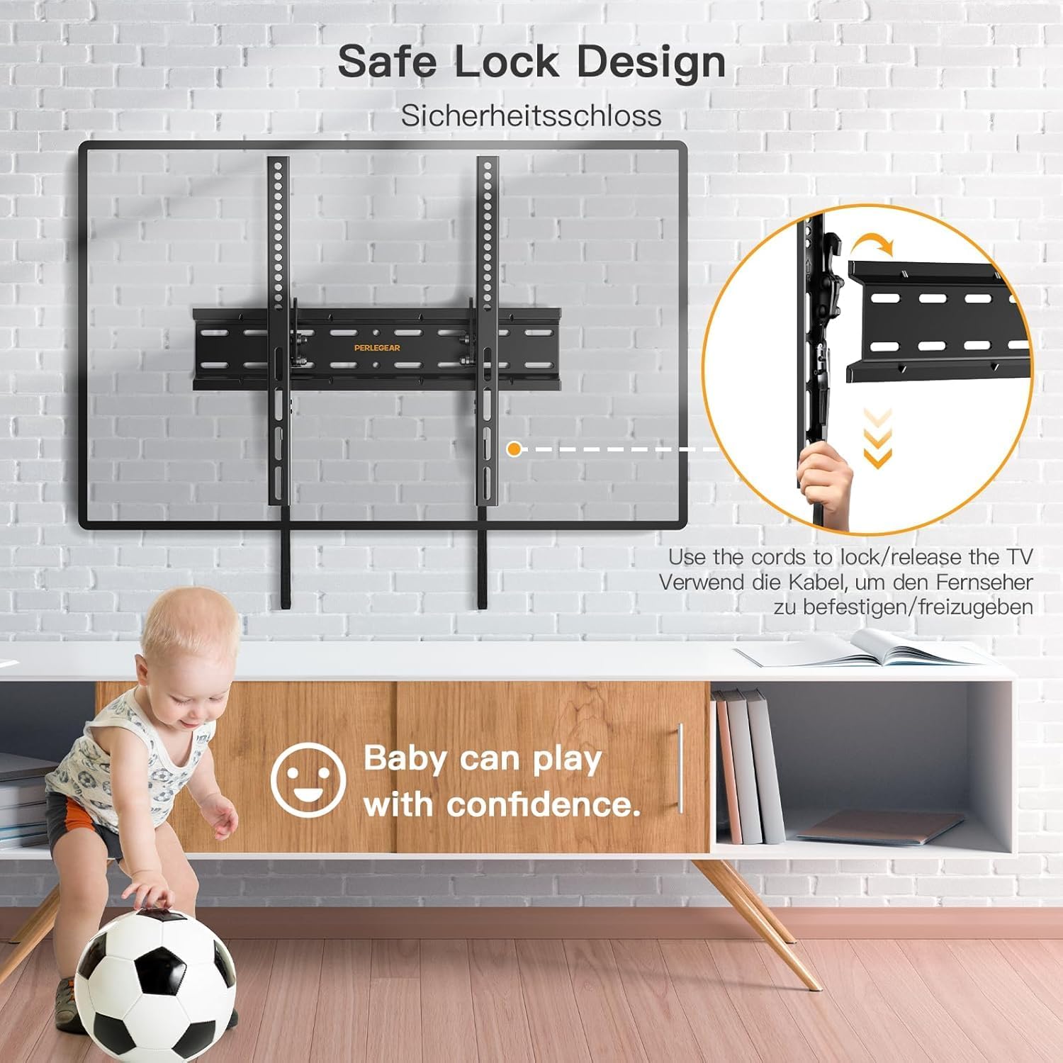 Thumbnail 3 de Perlegear TV Wall Bracket for 26-60 inch TVs up to 52kg