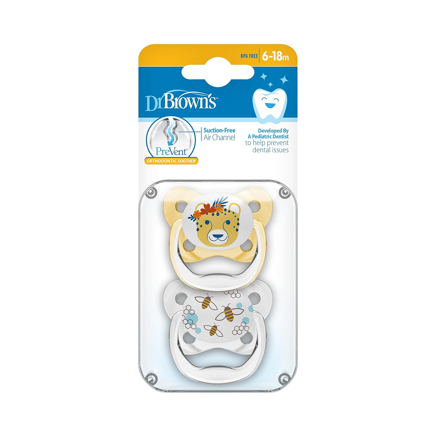 Thumbnail 1 de Schnuller Prevent Wappen Schmetterling T-2 6-18 Monate Gelb – Durchdachter Bubi-Nagelfreund