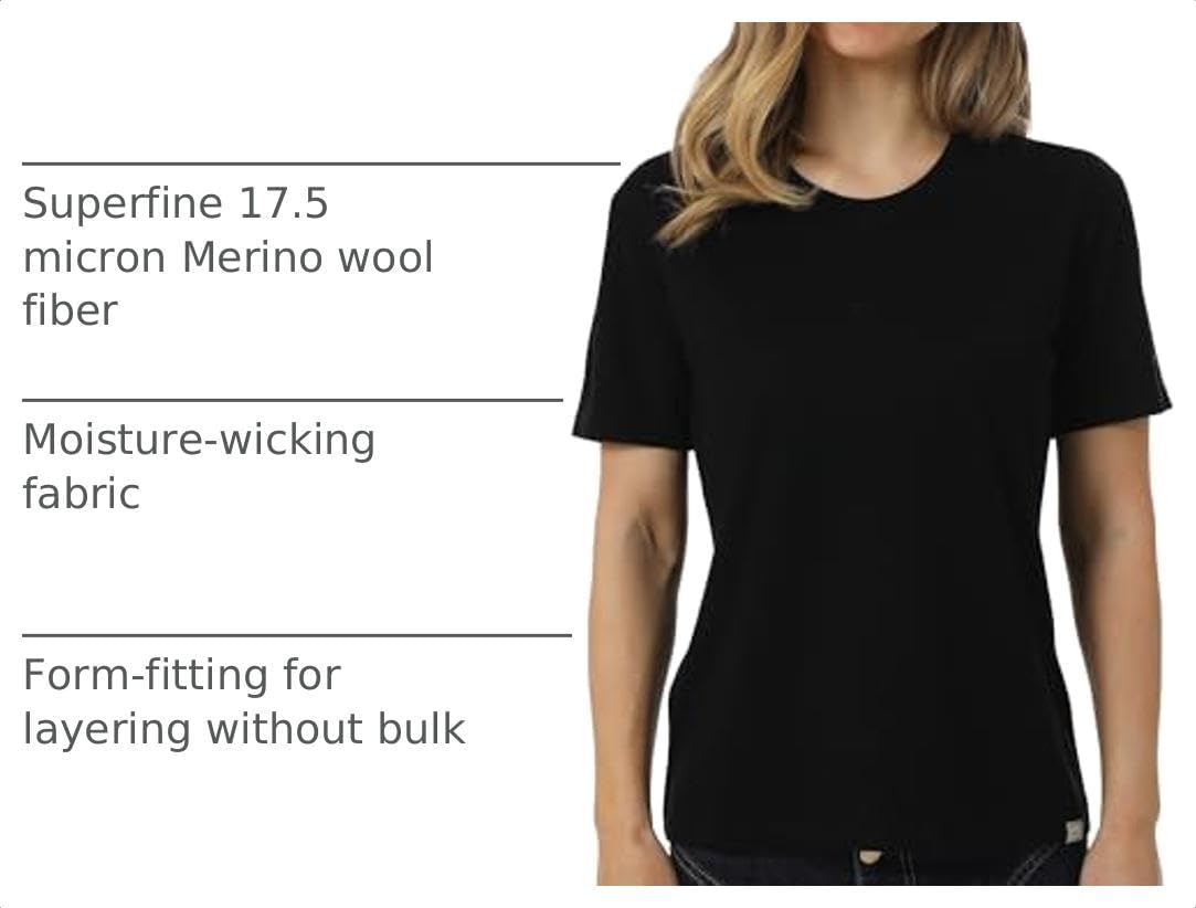 Thumbnail 3 de Merino.tech 100% Merino Wool T-Shirt for Women (Base Layer Short Sleeve) + Hiking Socks Set
