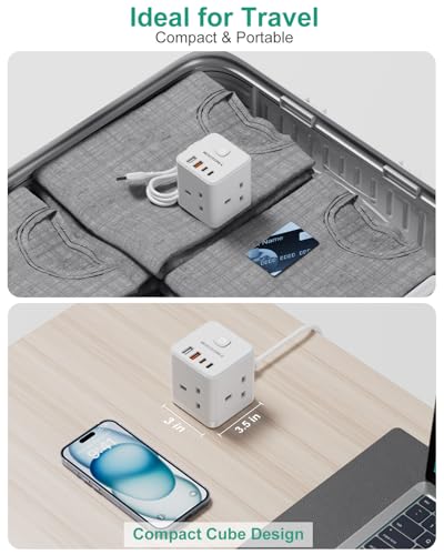 Thumbnail 4 de ROOTOMA Japan Travel Adapter 3 Way 4 Fast Charging USB (QC3.0/PD20W) – 7‑in‑1 UK to Japan