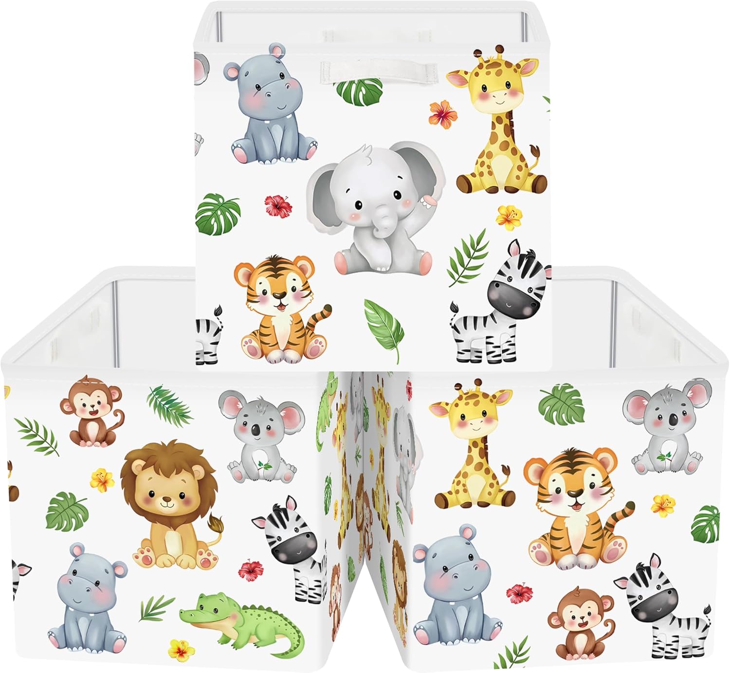 Detalle de HUUMONSS 11.8" Forest Animals Storage Cubes 3Pcs