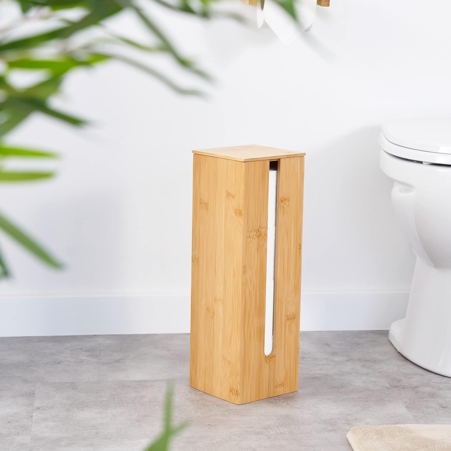Thumbnail 9 de Dispensador de papel higiénico de bambú con tapa 🧻