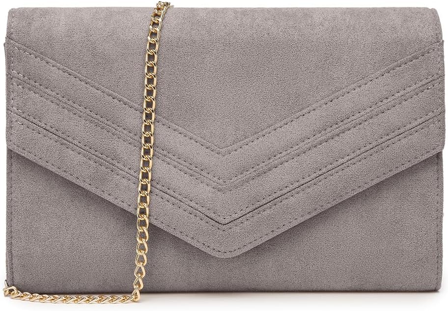 Thumbnail 5 de Miss Lulu Pochette Clutch Donna: pochette elegante in ecopelle scamosciata per cerimonie e serate