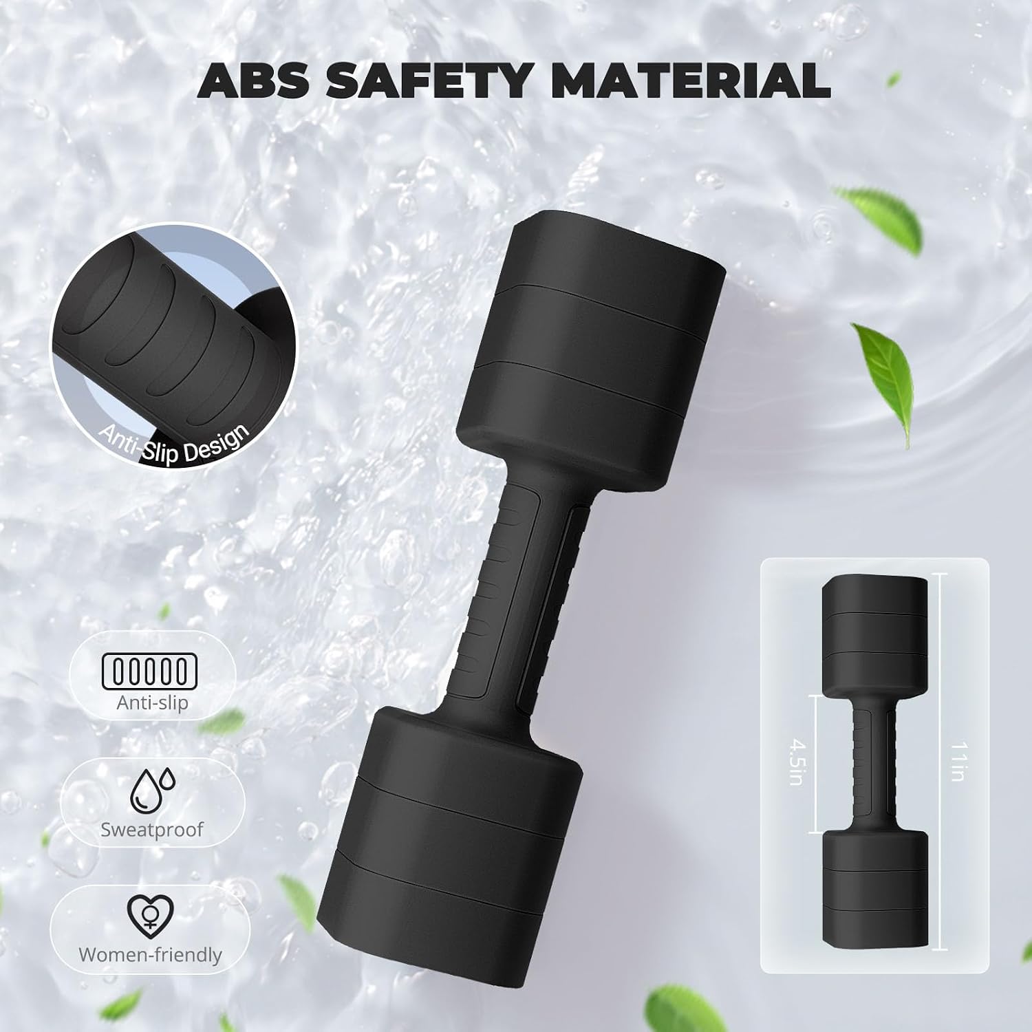 Detalle 2 de Ragebby Adjustable Dumbbell Set of 2, ABS with Anti-Slip Handles