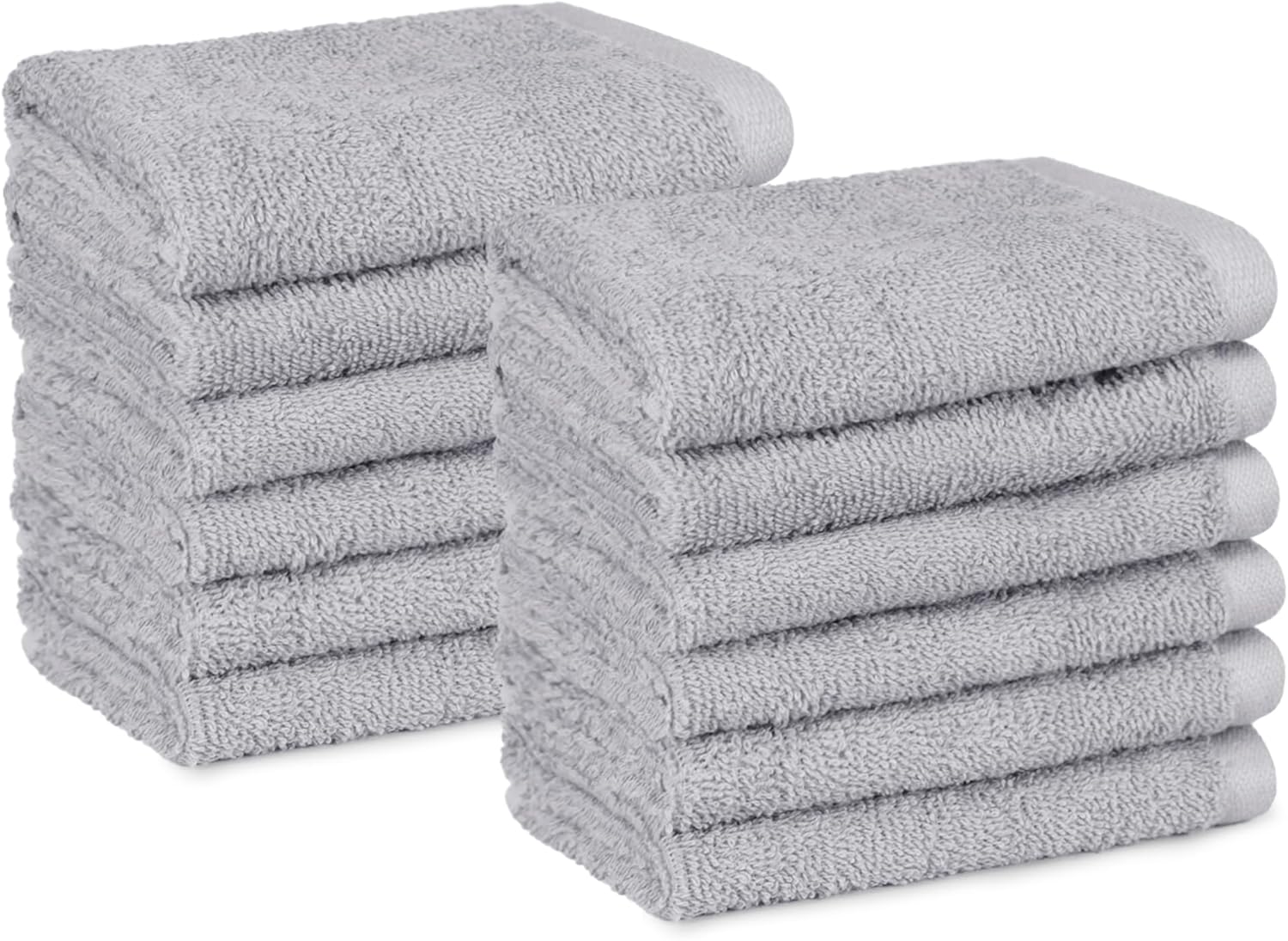Amazon Basics 12-Pack Face Towel Set, 30 x 30 cm, 100% Cotton, Grey