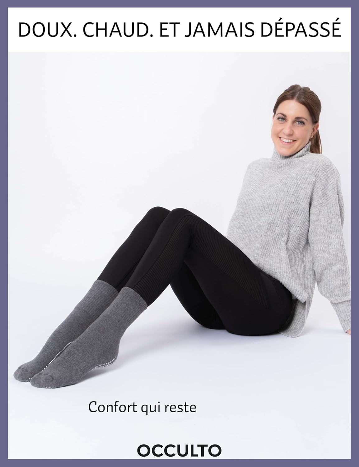 Detalle de Occulto Madeleine – calze antiscivolo da donna in cotone (80%), confezione 2-4 paia