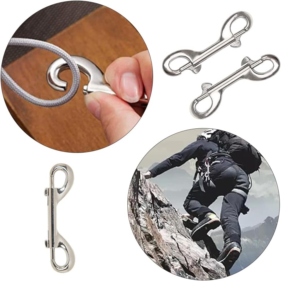 Thumbnail 5 de Bhogmeg 2-Pack Double-Ended Bolt Snap Hooks (Zinc Alloy) for Diving Clips, Leashes and Tack