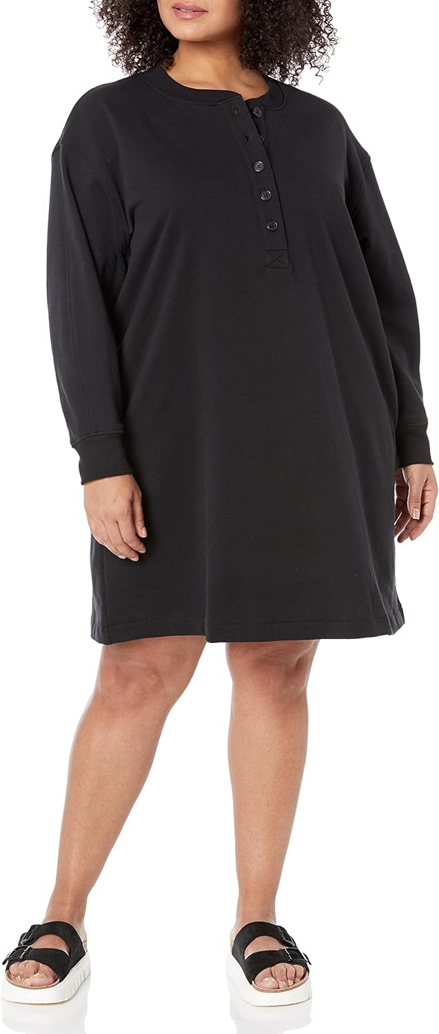 Thumbnail 1 de Amazon Essentials Damen Henley-Sweatshirtkleid aus Strick mit Fleece-Innenseite (auch in Übergrößen)