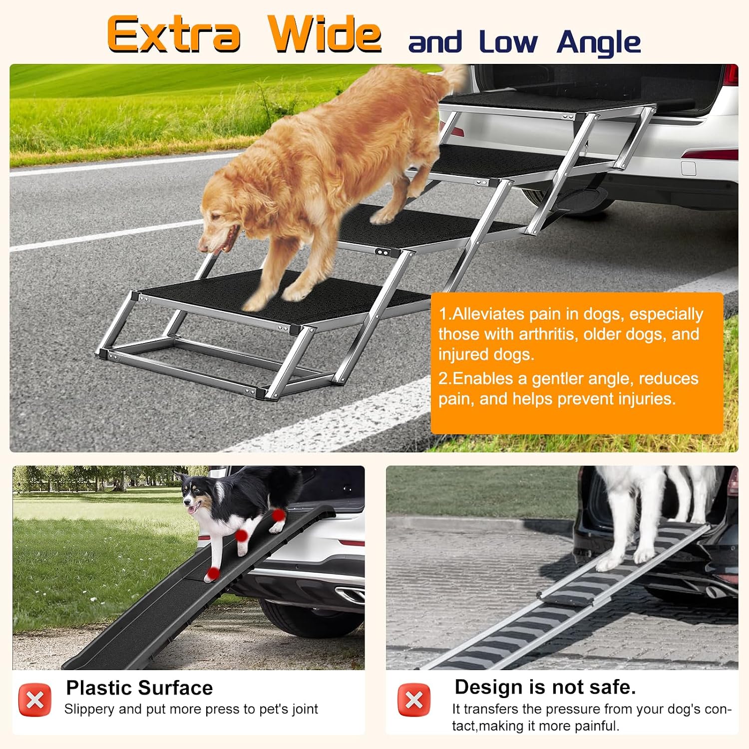 Detalle 2 de Snagle Paw Extra Wide Dog Ramp 48.2cm