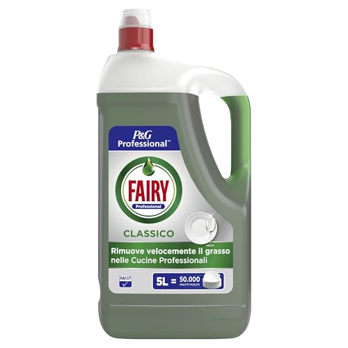 Detalle de Fairy PRO Original Detersivo Liquido 5L per Cucine Professionali – Lava piatti e rimuove lo grasso, conforme HACCP