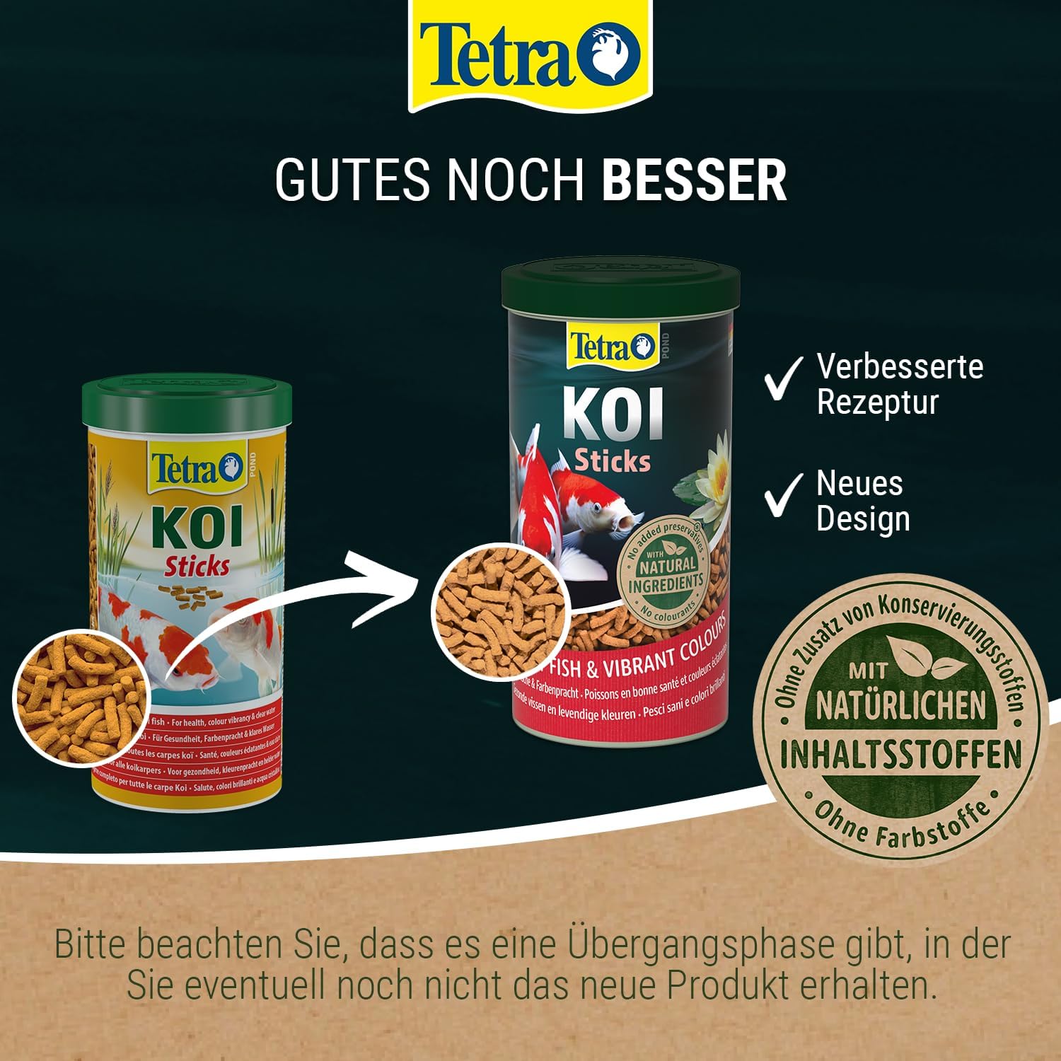 Detalle 2 de Tetra Pond Koi Sticks – Koi-Futter für farbenprächtige Fische, 10 L Eimer