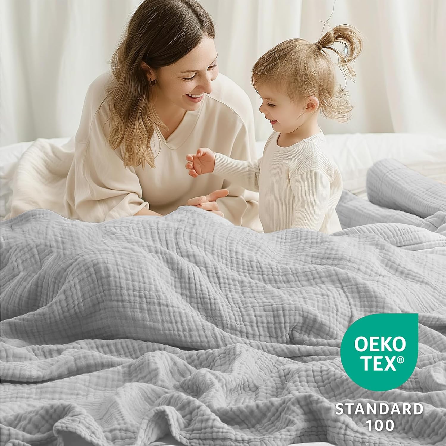 Detalle de Kozyhvn Muslin Cotton Blanket Queen 90 x 90
