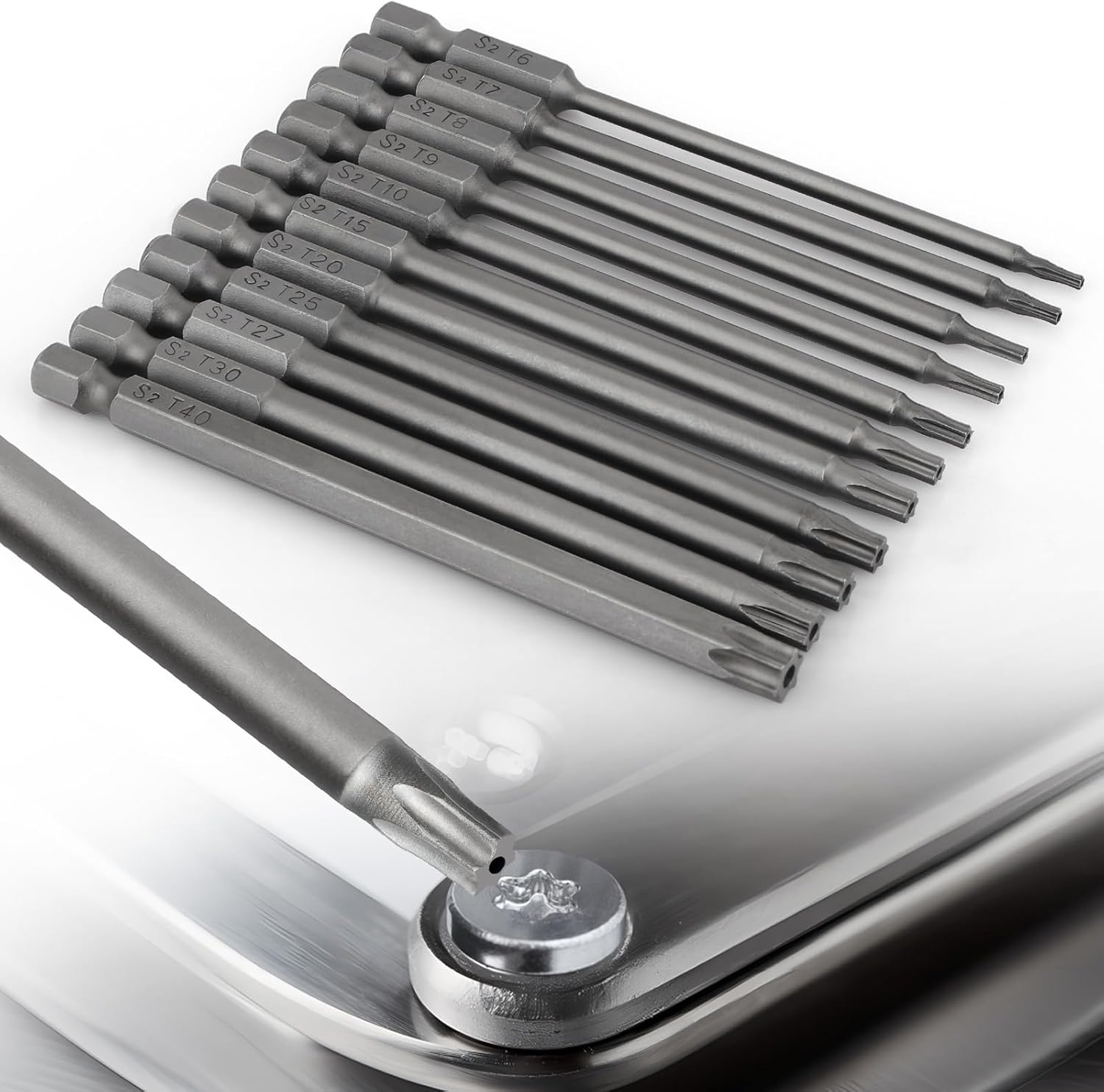Thumbnail 1 de Yimorex 11-teiliges Torx-Langbit-Set (1/4", magnetisch) T6–T40, 100 mm