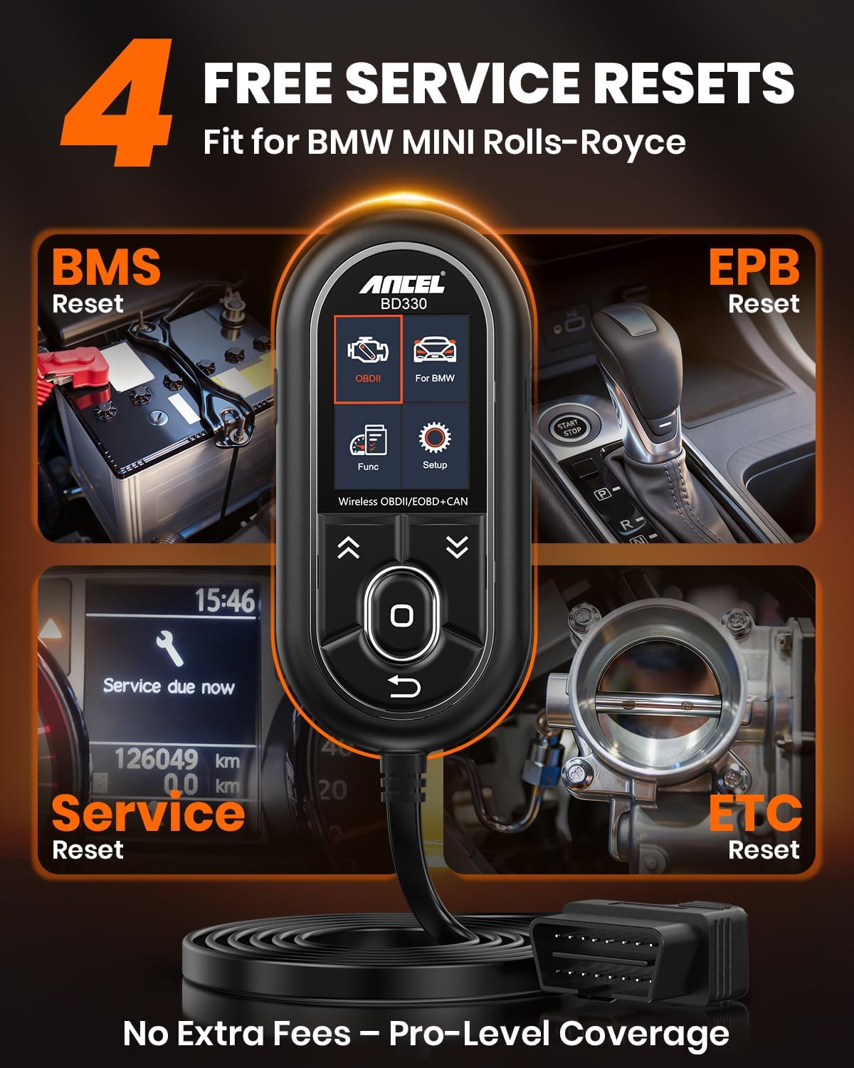 Detalle de (Upgraded BD310) ANCEL BD330: BMW OBD2 Scanner with Battery Registration, Full System Diagnostics