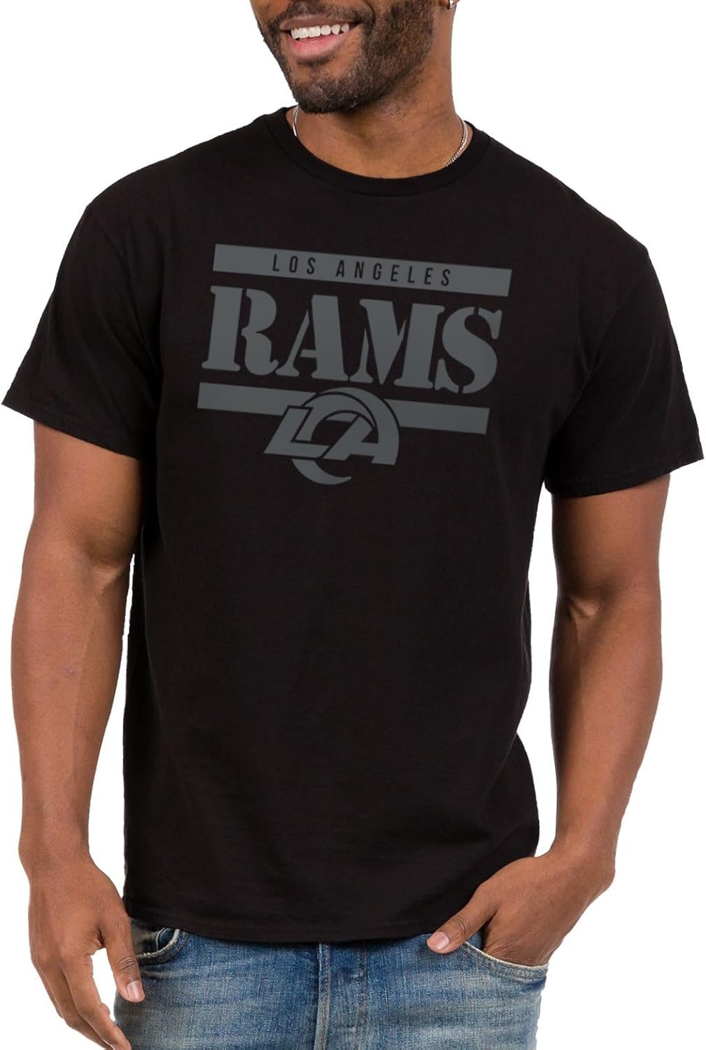 Thumbnail 5 de Junk Food NFL Mens X NFL Team Stencil Block Adult Short Sleeve Fan T-Shirt (Officially Licensed)