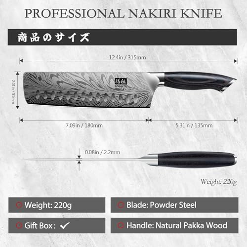 Thumbnail 4 de SHAN ZU Nakiri 18 cm, acero en polvo, 63 HRC 🔪